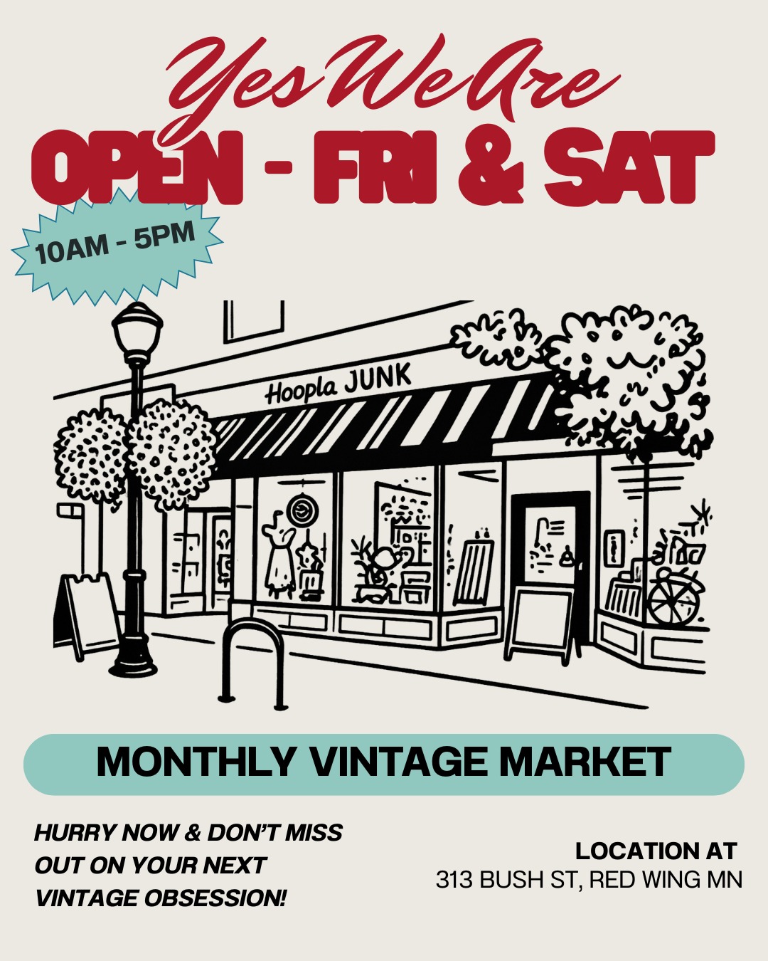 Hurry now before you miss out! TOMORROW *4/18* is the last day until our next market! #redwingmn #redwing #mnlocal #vintage #diyhome