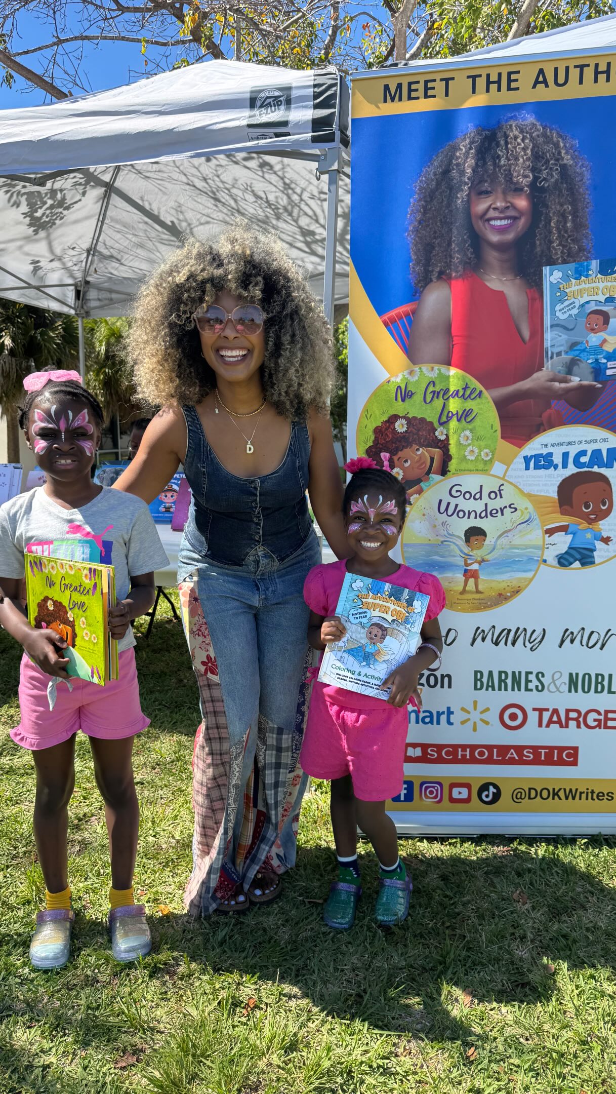 Anyone wanna guess how long it took me to set all of this up? 😅 Don’t let this video fool you!
No matter the event—indoor or outdoor—it’s always worth it. 💛 I truly love meeting my new little readers and connecting with your families. 📚✨
Want to stay in the loop for my next event? Be sure to sign up for my newsletter at dominiqueokonkwo.com so you never miss out! 🙌🏾
#AuthorLife #BehindTheScenes #BookEvents #youfavoriteauthor #GratefulAuthor