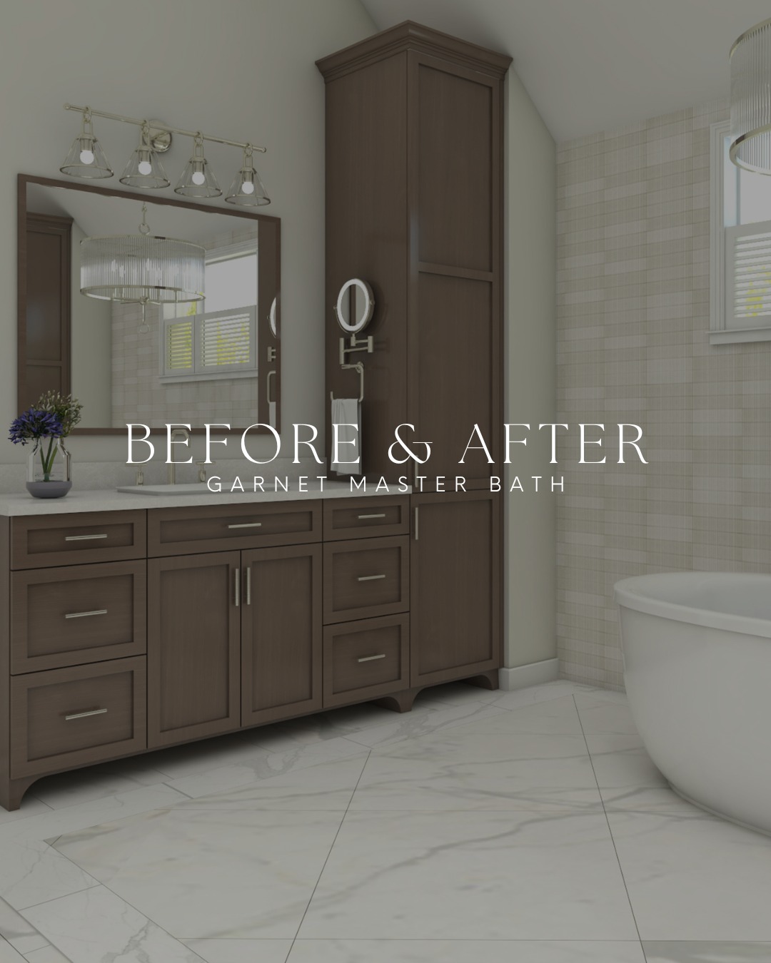 This before & after was the mid-week pick me up I needed 🥰
A builder grade master bath that was stuck in the 90's but now it has a whole new life. Now this bathroom is a transitional oasis with soft tones, bold wood, and delicate texture.
A prime example of what is possible in a space if you have the right help!