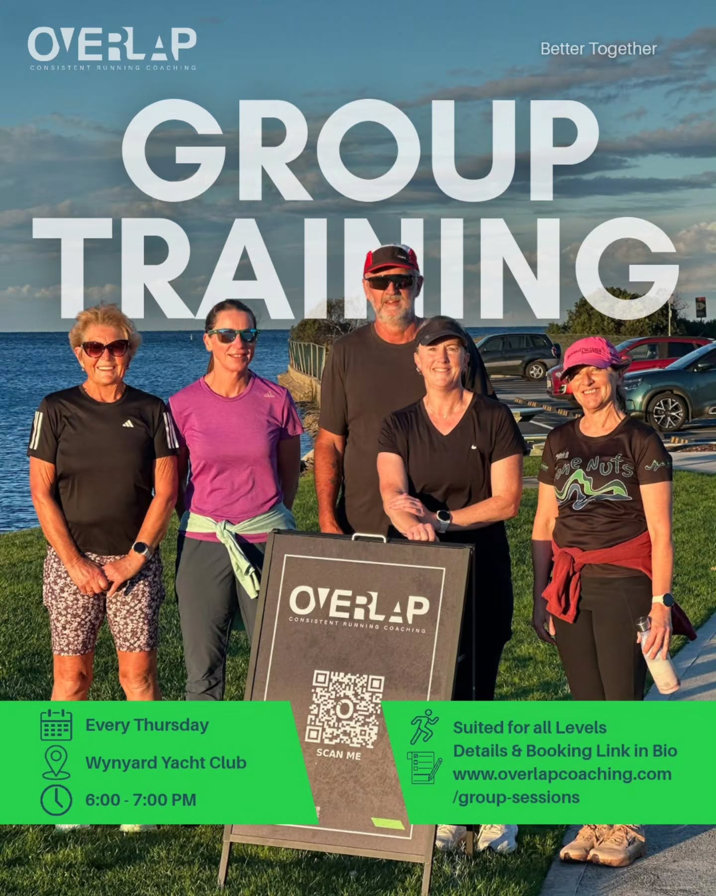 Thursdays done right 🙌
Good people, fresh air, and a session that meets you where you’re at.
Whether you’re just getting started or chasing your next PB, our OVERLAP group sessions are all about consistency, community, and getting a little bit better each week.
📍 Wynyard Yacht Club
🕕 6:00–7:00pm
📅 Every Thursday
🔦 Headlamps Recommended
No pressure. No ego. Just showing up and doing the work—together.
Book your spot now via the link in our bio or at www.overlapcoaching.com/group-sessions
Coach Rach will see you there ✌️💪
@rach_ultramindset