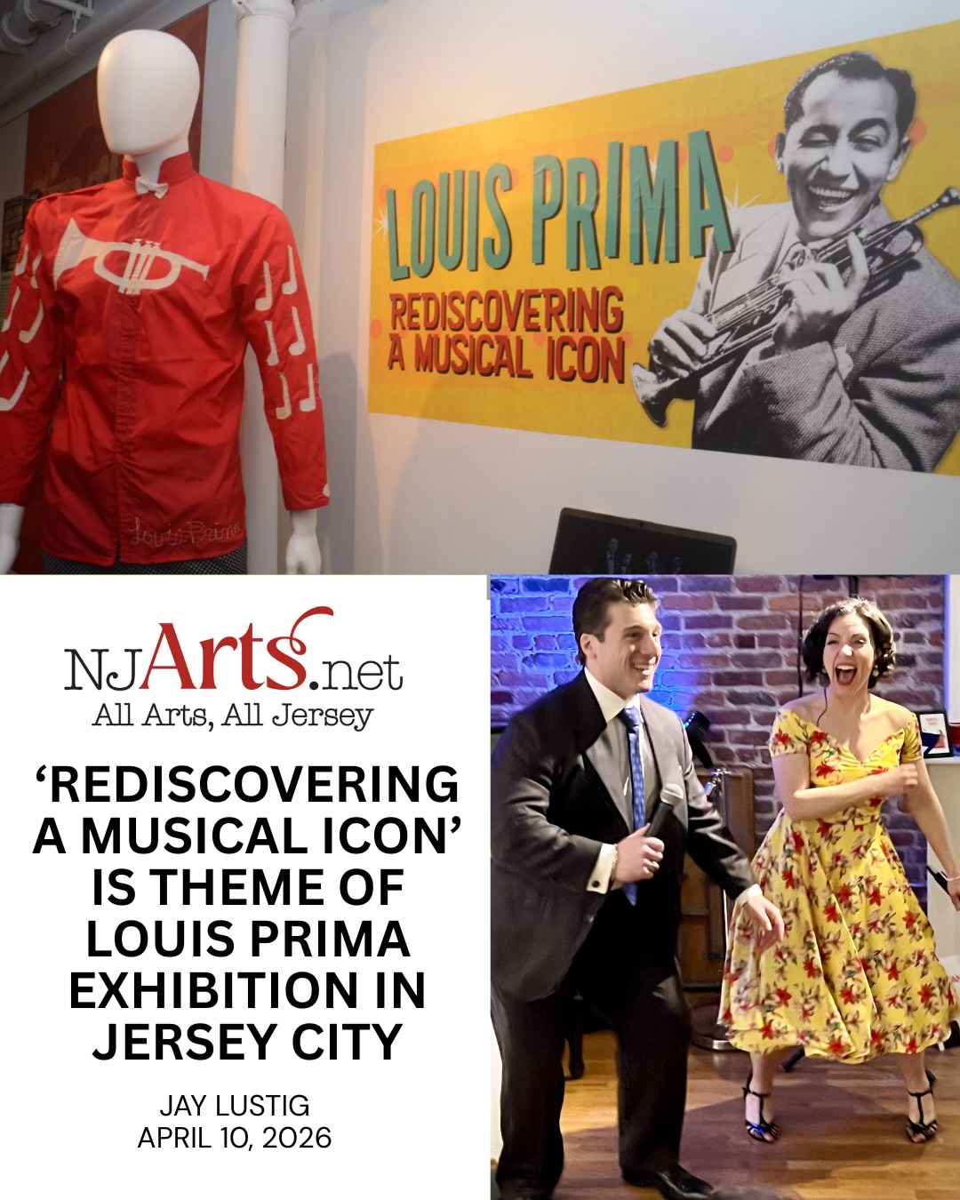 Thank you NJArts.net and Jay Lustig for the terrific story on the Louis Prima Exhibit at IECC at Casa Colombo in Jersey City. It was a such a great experience being part of it—there was a real buzz in the room, the kind of energy you always felt from Louis Prima. And even better getting to share it with the incredibly talented Vanessa Racci. 👏🎶🤍 If you haven’t seen the Louis Prima exhibit yet, please get there!!