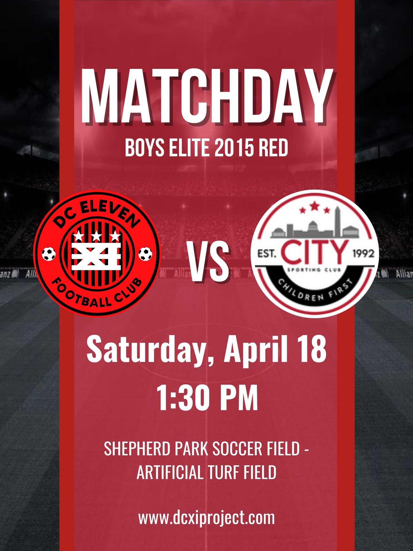 💥Game alert for tomorrow! ⚽️ Join DCXI Academy on:
ㅤ
🗓Apr 18, 2026
🆚 City Sporting Club
🕐1:30 PM
📍Shepherd Park Soccer Field (DC) - Artificial Turf Field
ㅤ
See you there!
ㅤ
If you want your player to be featured on this account, please DM us a pic!
ㅤ
Unleash your potential, become a master of the ball! Register with the link in bio.
.
.
.
.
.
#DCXIAcademy #DMVsoccer #GameSchedule #EDPSoccer #YouthSoccer
