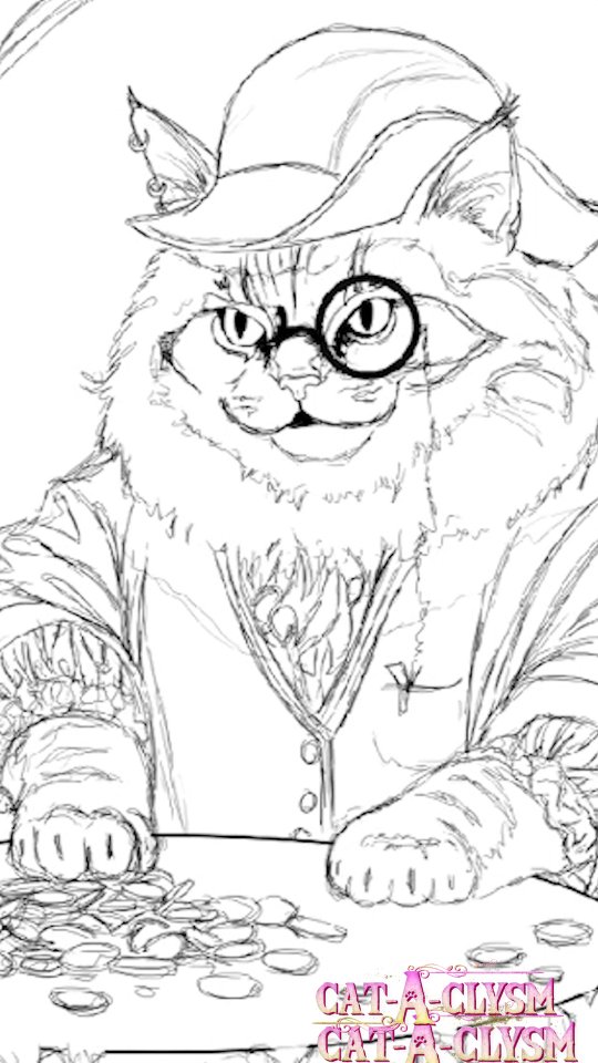 The Merchant, Mr. Pompuss, will try to sell you anything... snacks, a topped-off litterbox, your mother-in-law... 😜
Next up for the Cat-A-Clysm cardgame! Stay tuned for updates and more funny cat illustrstions 👀
#catsofinstagram #funnycatspictures #tcgcommunity