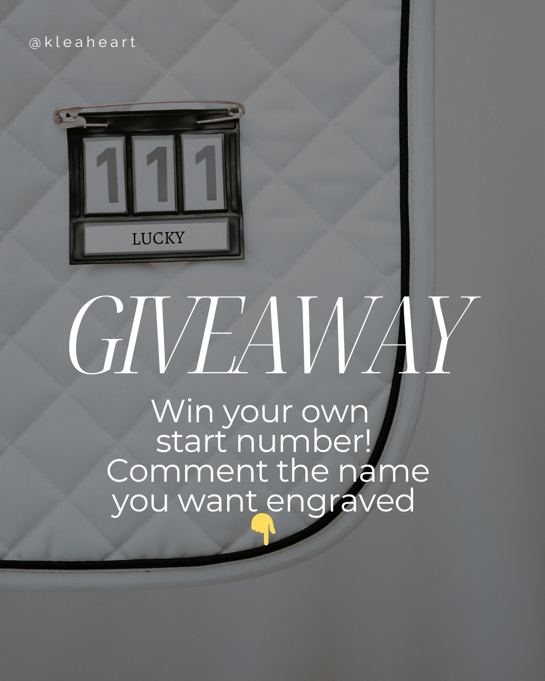 GIVEAWAY 🎉
Win your own start number!
To enter:
• Follow @klea_heart
• Comment the name you want engraved 👇
• Post this in your story & tag us for a bonus entry
Drawing this Sunday (April 20) ⏳