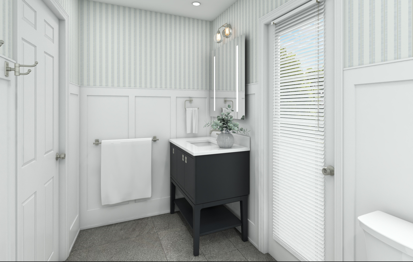 I like to call this bathroom coastal simplicity 🌊
All the textures, tones, and details of the coastal style but pulled back to its most simplest form.
The best part about having an interior designer is to highlight what you love and keep what is necessary.
