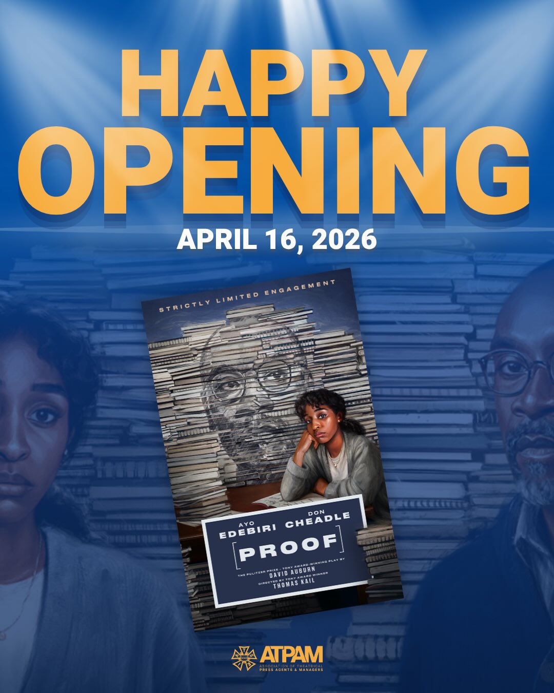 Behind every proof, there’s the work you never see. Our ATPAM press agents and managers have been putting in theirs for months, and now it has paid off. Happy Opening, @ProofBroadway! 🎭