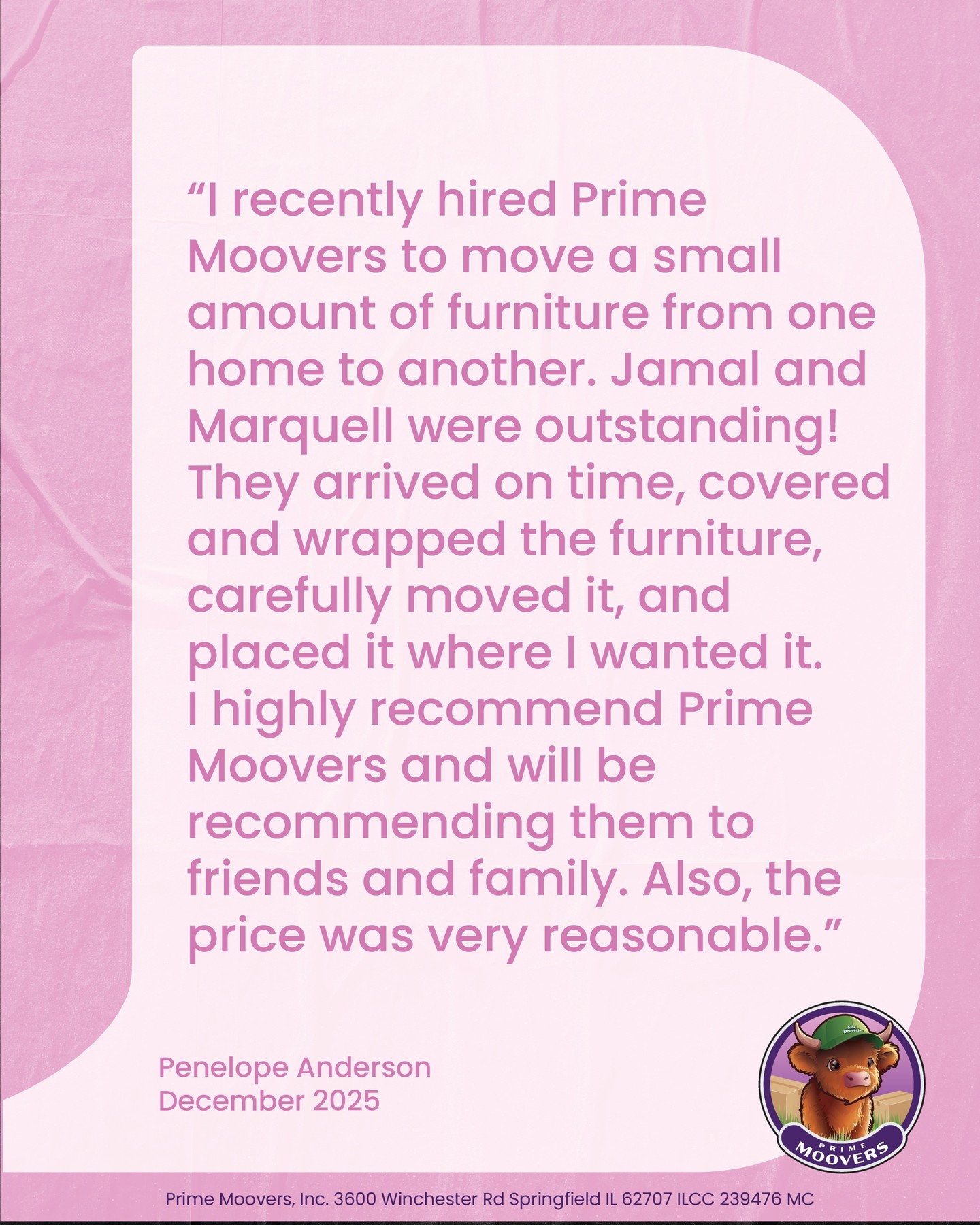 Another happy moove in the books 💜
We’re all about showing up on time, protecting your furniture like it’s our own, and making sure everything lands exactly where you want it. Hearing that we made the process smooth and affordable means the world to us.