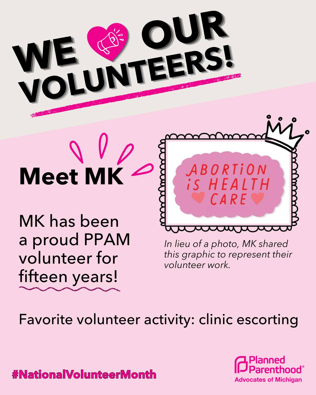 Behind so much of this work are volunteers who keep showing up for their communities, and we are grateful for everything they do to power our movement. đ
That's why this #NationalVolunteerMonth, we're celebrating by shouting out some of our dedicated volunteers and sharing why they fight for Planned Parenthood. đ
Ready to learn what volunteering with PPAM is all about? Tap the link in our bio to sign up for an upcoming volunteer orientation to get started! đŁ