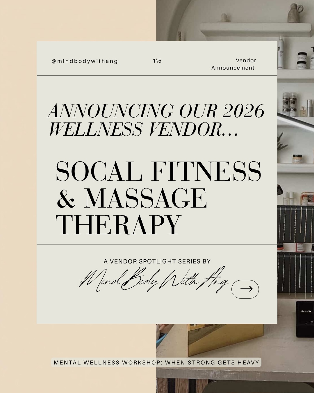 ✨ VENDOR SPOTLIGHT ✨
@socalfitandmassage
This is one of the vendors I’m especially excited to have at this year’s event…
Because her work goes so much deeper than surface-level relief.
SoCal Fitness & Massage Therapy is rooted in helping you reconnect with your body — not just “fix” it.
Through hands-on therapy and intentional movement, Marcella helps you understand what your body has been trying to communicate… especially when you feel stuck, inflamed, or disconnected despite doing “all the right things.”
At the event, you’ll be able to:
• Experience live demos of abdominal therapy
• Have 1:1 conversations about what’s been going on in your body
• Learn more about her Digestive Reset sessions available post-event
If you’ve been craving deeper answers or a different approach to healing — this is something you’ll want to experience in person.
✨ This is what the day is about.
Not doing more… but understanding yourself better.
🎟 Tickets are LIVE
(link in bio)
📍 Upland, CA
🧠 Mental Wellness Workshop: When Strong Gets Heavy
Come take care of your body in a way that actually listens to it 🤍
#mentalwellness #holistichealing #guthealthsupport #uplandca #wellnessevent