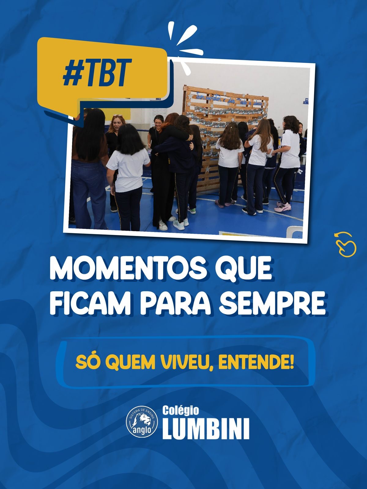 💛 #TBT MOMENTOS QUE FICAM PARA SEMPRE
Tem lembrança que não cabe só na memória… fica no coração.
Entre sorrisos, abraços, conquistas e muita alegria, cada momento vivido aqui constrói histórias que nossos alunos levam para a vida inteira.
Porque no Colégio Lumbini, aprender também é viver experiências inesquecíveis.
Quem vive, entende. 💙