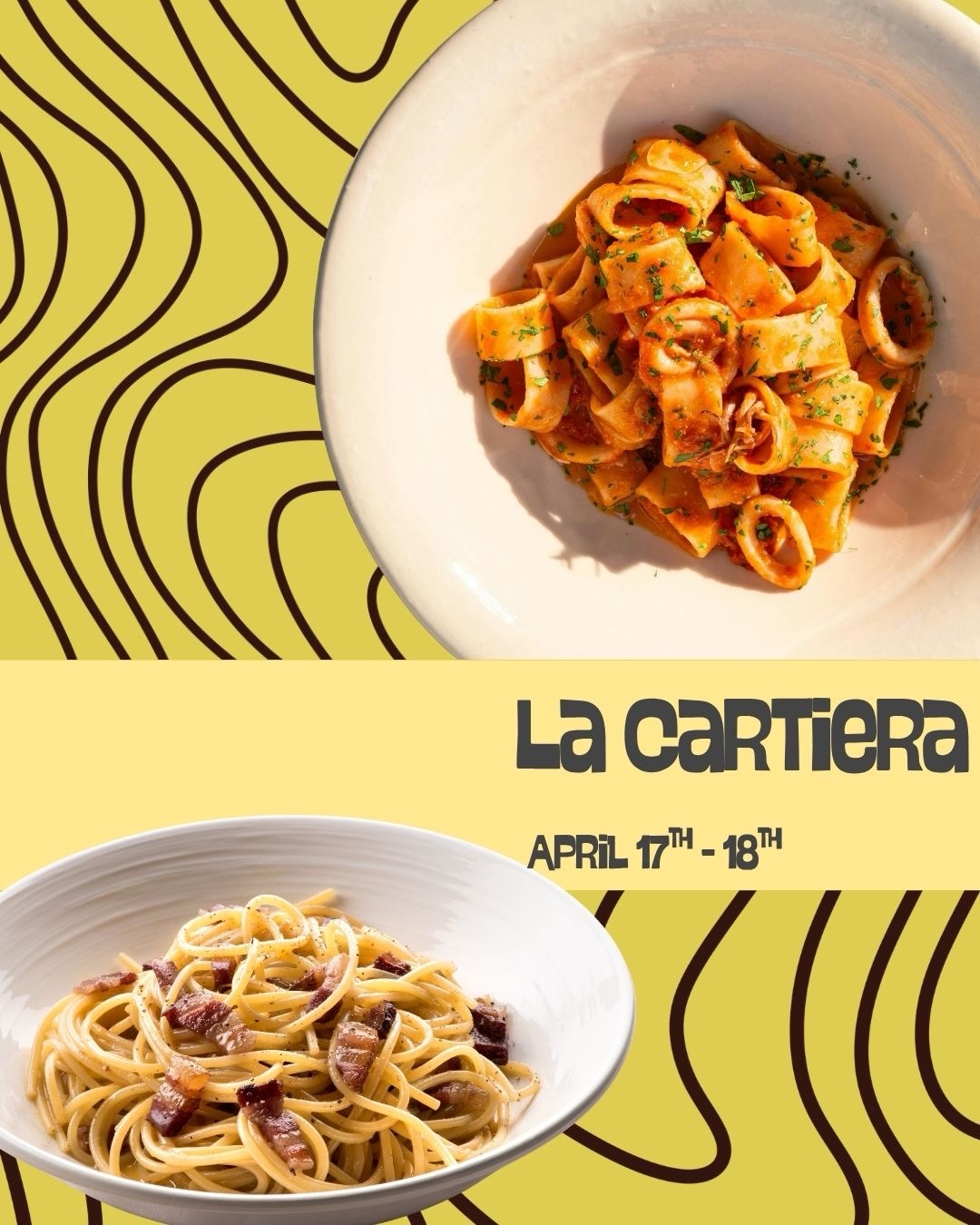 You loved it… so we’re back for more 🍝
Another weekend of our pasta pop-up kitchen!
Serving Friday & Saturday, 5–9pm