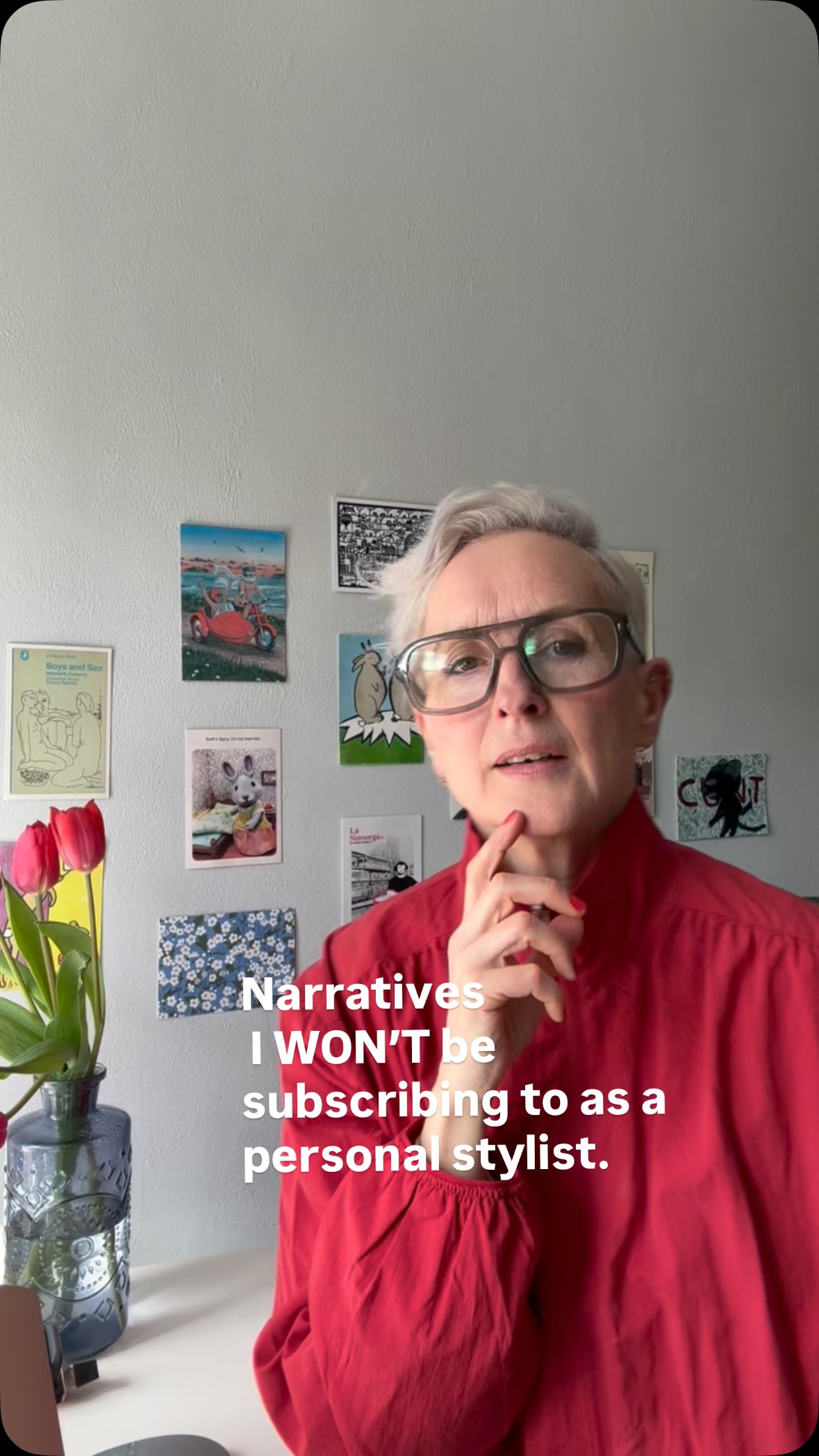 Narratives I won’t be subscribing to as a personal stylist.
And I hear a lot; “I couldn’t possibly wear that!”
This is almost definitely NOT TRUE. You just haven’t found the right version of it yet. If you really like something, you will find what suits you. I believe in you ladies. Begone with the limiting beliefs.
If you need a discerning eye to help you, DM me. I am here to help you find your joy in your wardrobes.
Personal stylist, confidence booster, wardrobe crises, wear what makes you happy, midlife style.