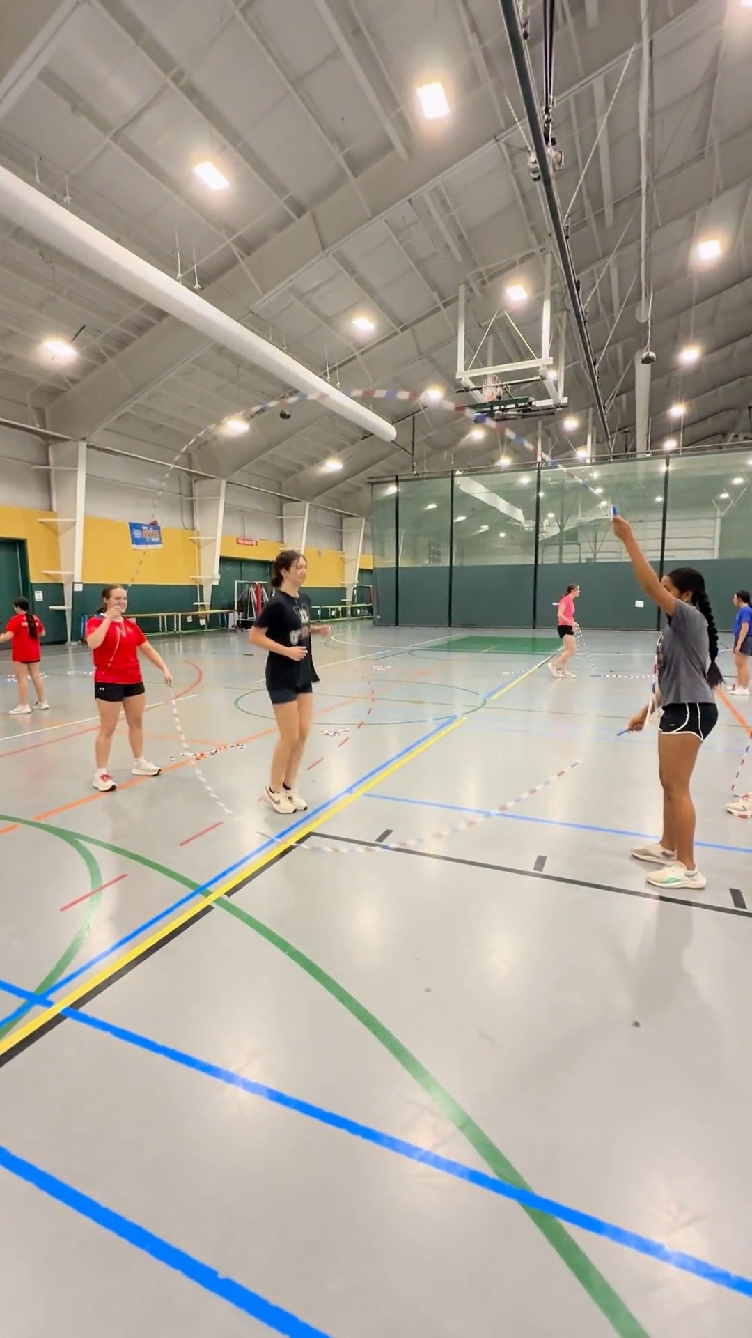 #jumpwithus We encourage you to find someone and jumprope with them! It's really fun! We had a great time at bring a friend to travel practice!