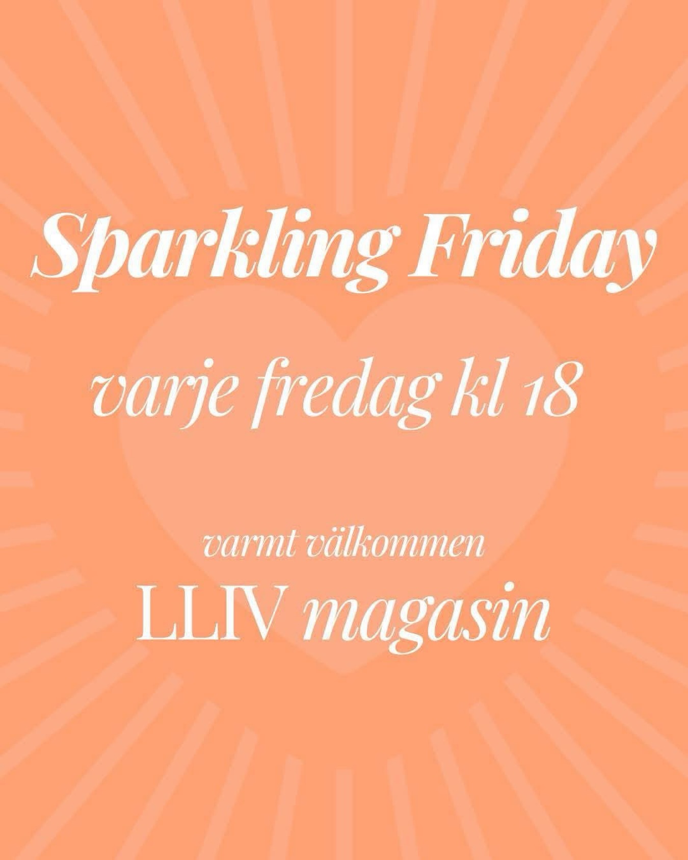 ✨ Sparkling Friday ✨varje fredag kl 18 i @llivmagasin 🧡 Varmt välkommen! ✨✨
#fredag #sparkling #fredagsskål #fredagsvibes #kvinnorsominspirerar