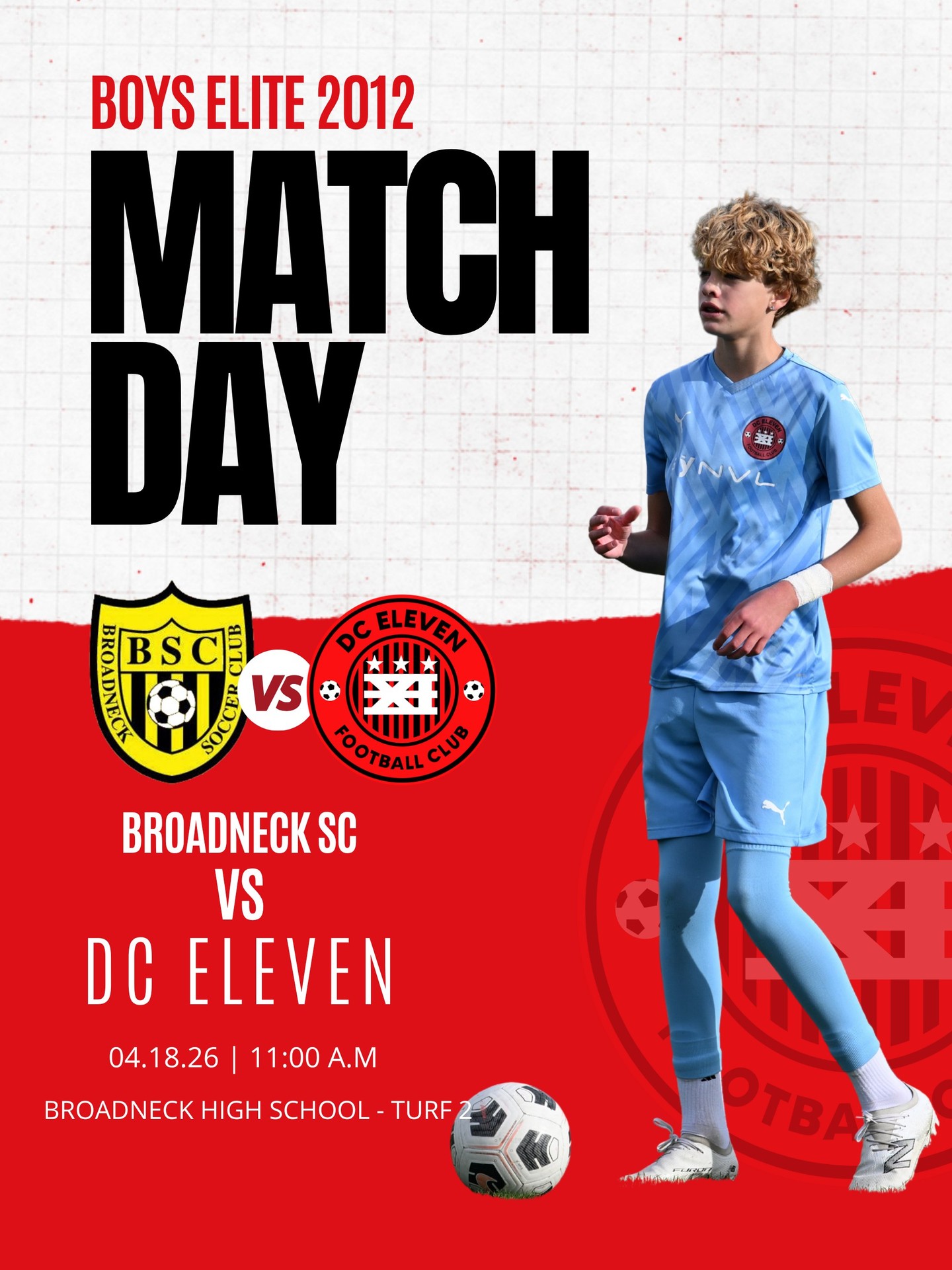 💥Game alert for tomorrow! ⚽️ Join DCXI Academy on:
ㅤ
🗓 Apr 18, 2026
🆚Broadneck Soccer Club
🕐11:00 AM
📍Broadneck High School (Annapolis- Anne Arundel County) - Turf 2
ㅤ
See you there!
ㅤ
If you want your player to be featured on this account, please DM us a pic!
ㅤ
Unleash your potential, become a master of the ball! Register with the link in bio.
.
.
.
.
.
#DCXIAcademy #DMVsoccer #GameSchedule #EDPSoccer #YouthSoccer