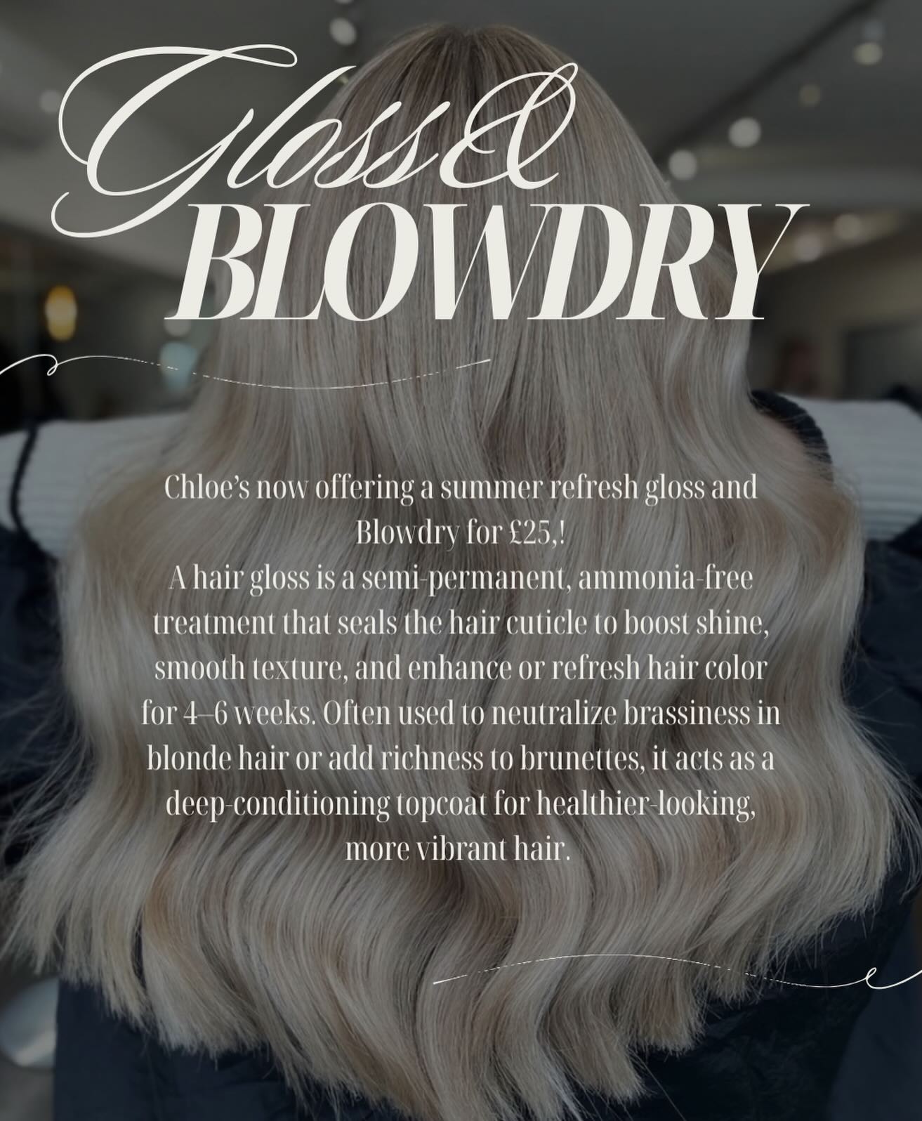Chloe’s gloss & blowdry off now on! 🤌🏼