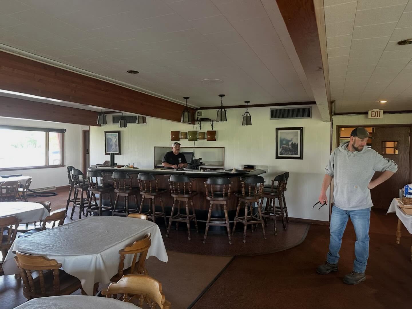 Cole seems to have strategically missed out on the painting portion of the event room, but he popped in for a final inspection 😂
