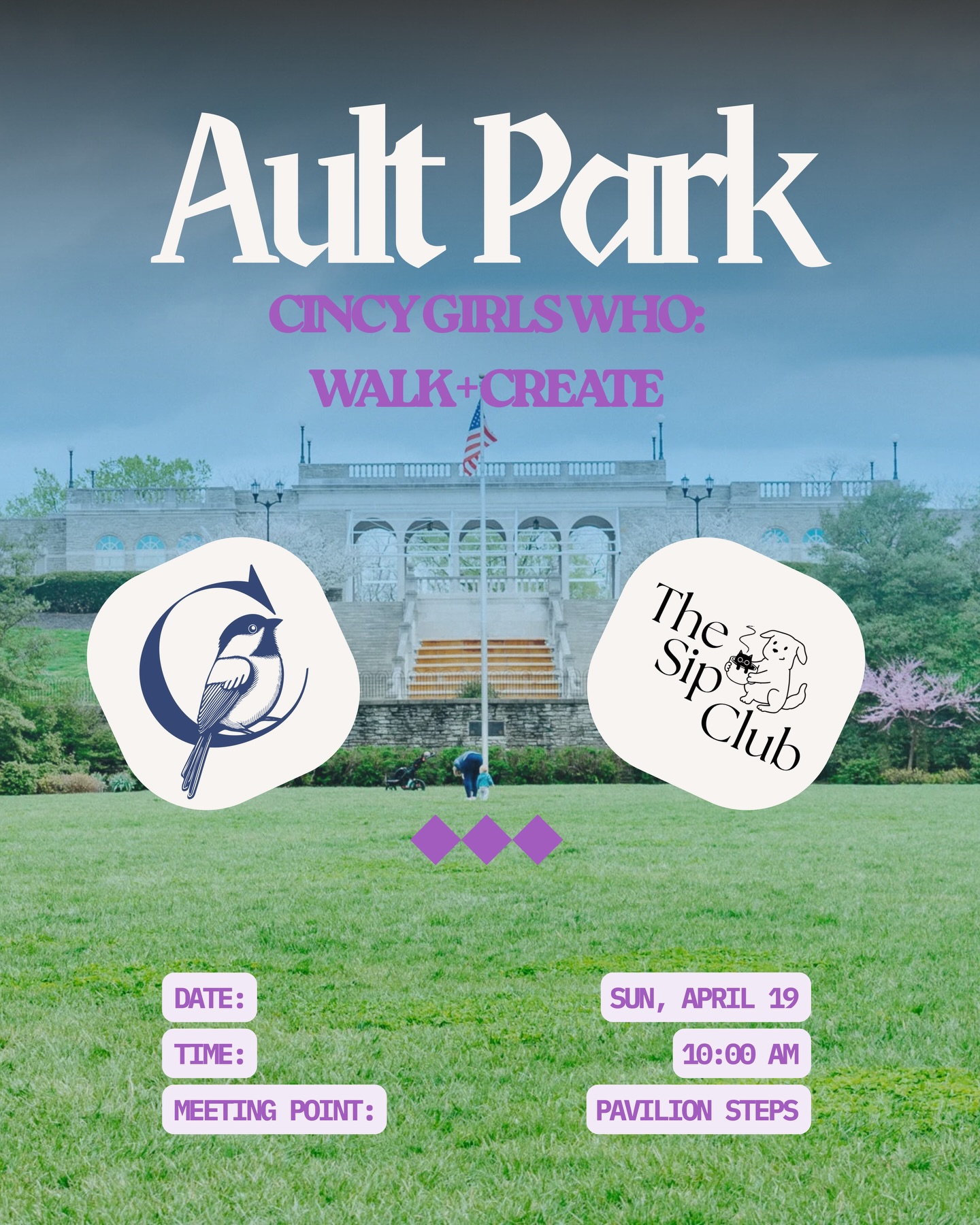 If you’ve been wanting to meet new people and get outside… this is your sign.
Join us this Sunday at Ault Park for a Cincy Girls Who walk. We’ll move, talk, and make it easier to show up and find your people.
After the walk, stay and get creative with two CGW members who have kicked off their own business, The Sip Club. They’ll be bringing a hands-on DIY station where you can personalize picture frames, mirrors, and hair clips using whipped cream glue and curated charms. 🎀🖼️
Fun, expressive, and something you’ll actually take home with you.
Come solo. Bring a friend. You’ll leave with both.
Sunday, April 19
10:00 AM
Ault Park – Pavilion Steps
We make it easier to show up and find your people. 👟