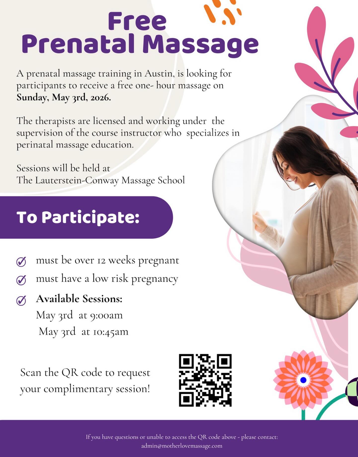Sign up for a free prenatal massage! 🤩