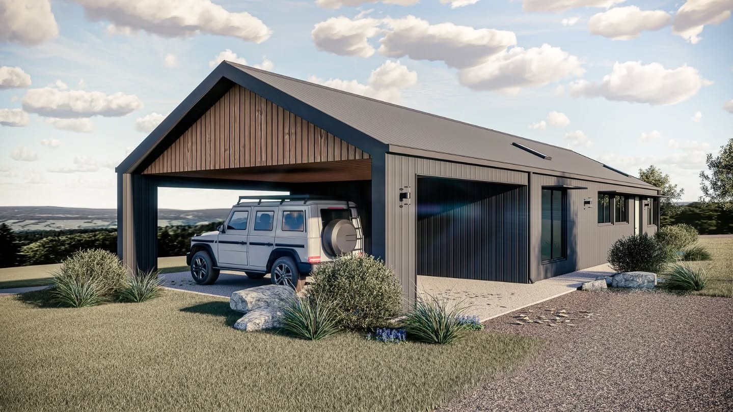 Scandi-inspired shed house in Bridgetown.
Simple form, durable materials, built for rural living.
4 bed | 180m²