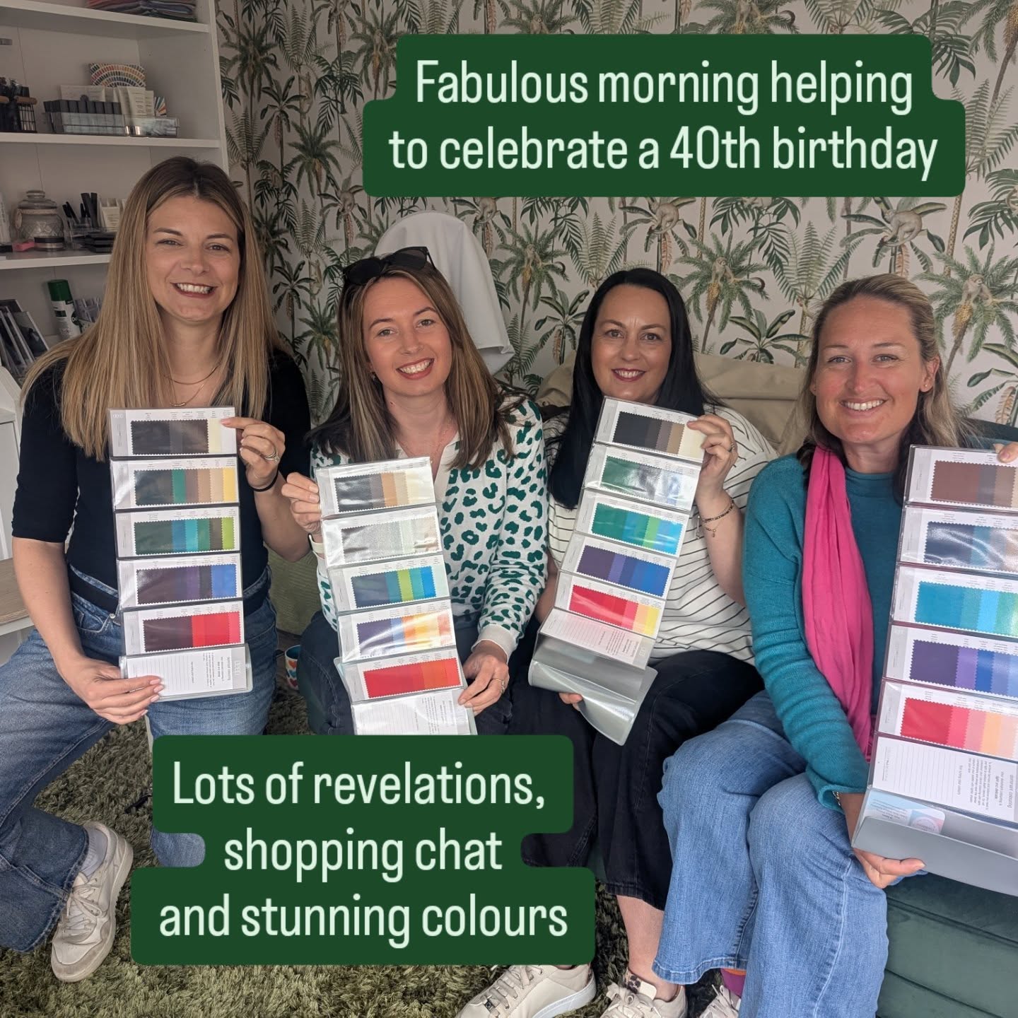 Another fabulous busy day helping a variety of ladies to feel great.
Started with a group session for 4 friends where we discovered a Deep, a Warm, a Light and a Clear 💚
After a quick lunch I then set up for an individual makeup lesson. This lady knew her colours and was looking for advice on how to apply a quick and easy makeup for special occasions 🧡
No day is the same for me, it's such a privilege to help so many different people feel great everyday.
#colourmebeautuk #colouranalysis #oxfordactivities #40andfabulous #colourwithconfidence