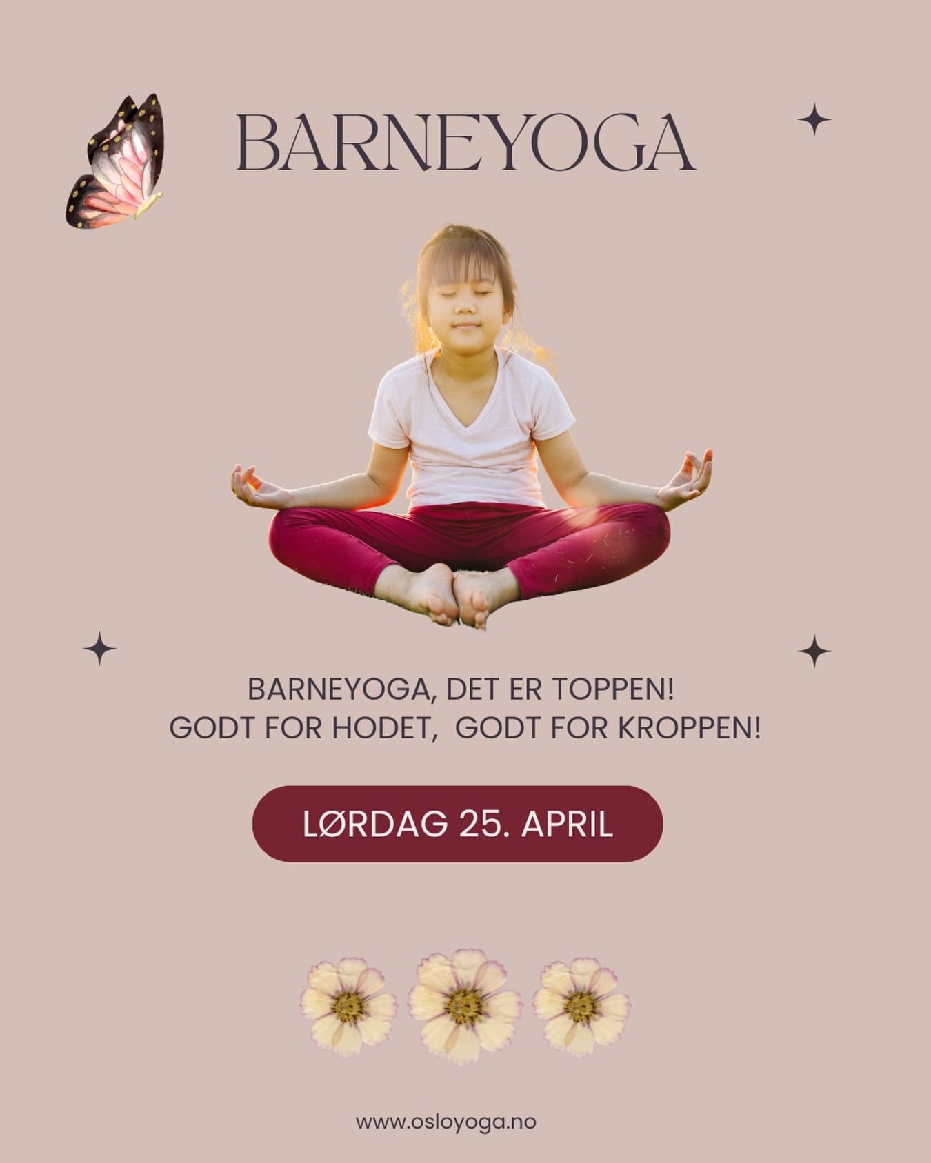 Lørdag 25 april har vi igjen barneyoga @osloyoga med @englefjes_barneyoga 🤗
Vi gleder oss til en leken lørdagstime for deg som vil komme med barn til yogalek, pust og avslapning. Godt for både kropp og sinn!
🤸🏻♀️
www.osloyoga.no/events