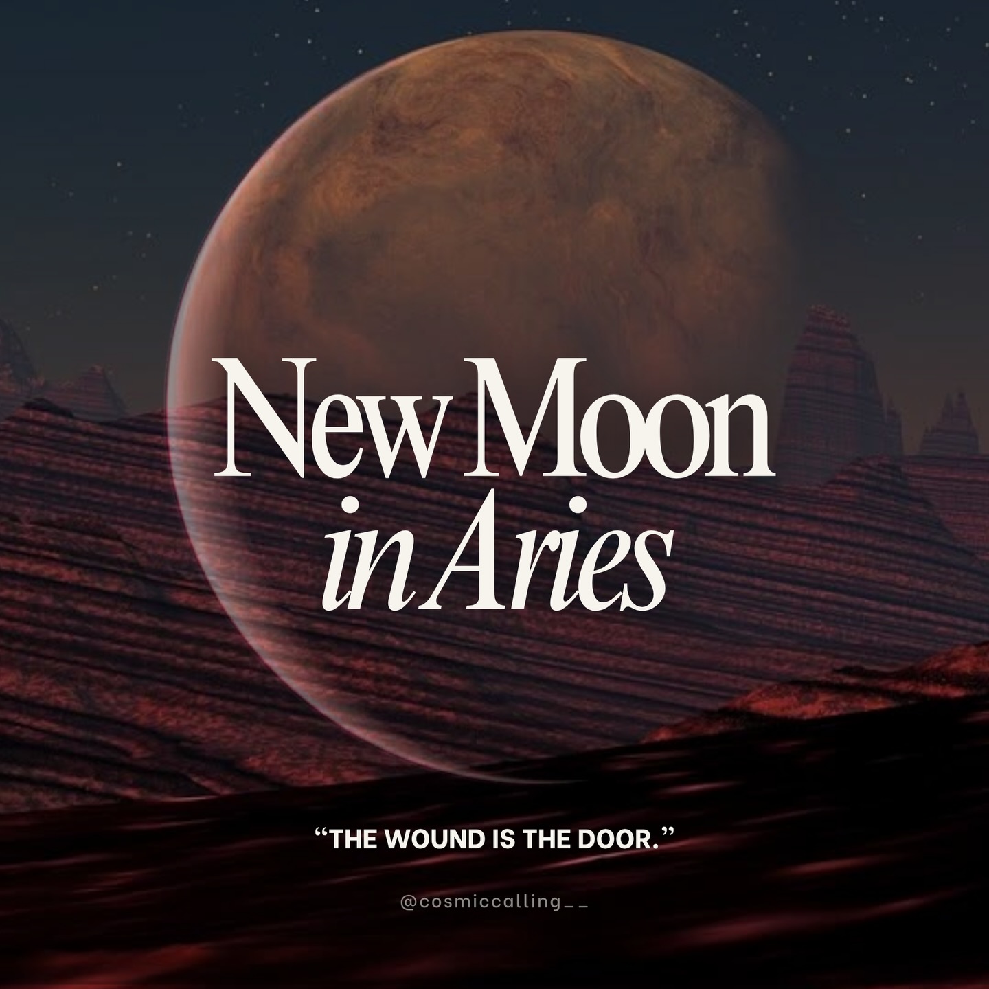April 17th 🌑❤️🔥 New Moon in Aries: Begin from the scar, not after it heals.
Now, while it’s still specific and yours.
What you start will travel further than you planned.
Full results: September 26, 2026.
→ Full forecasts by rising sign at the link in bio.
#newmooninaries #ariesnewmoon #chironinaries #newmoon ariesseason