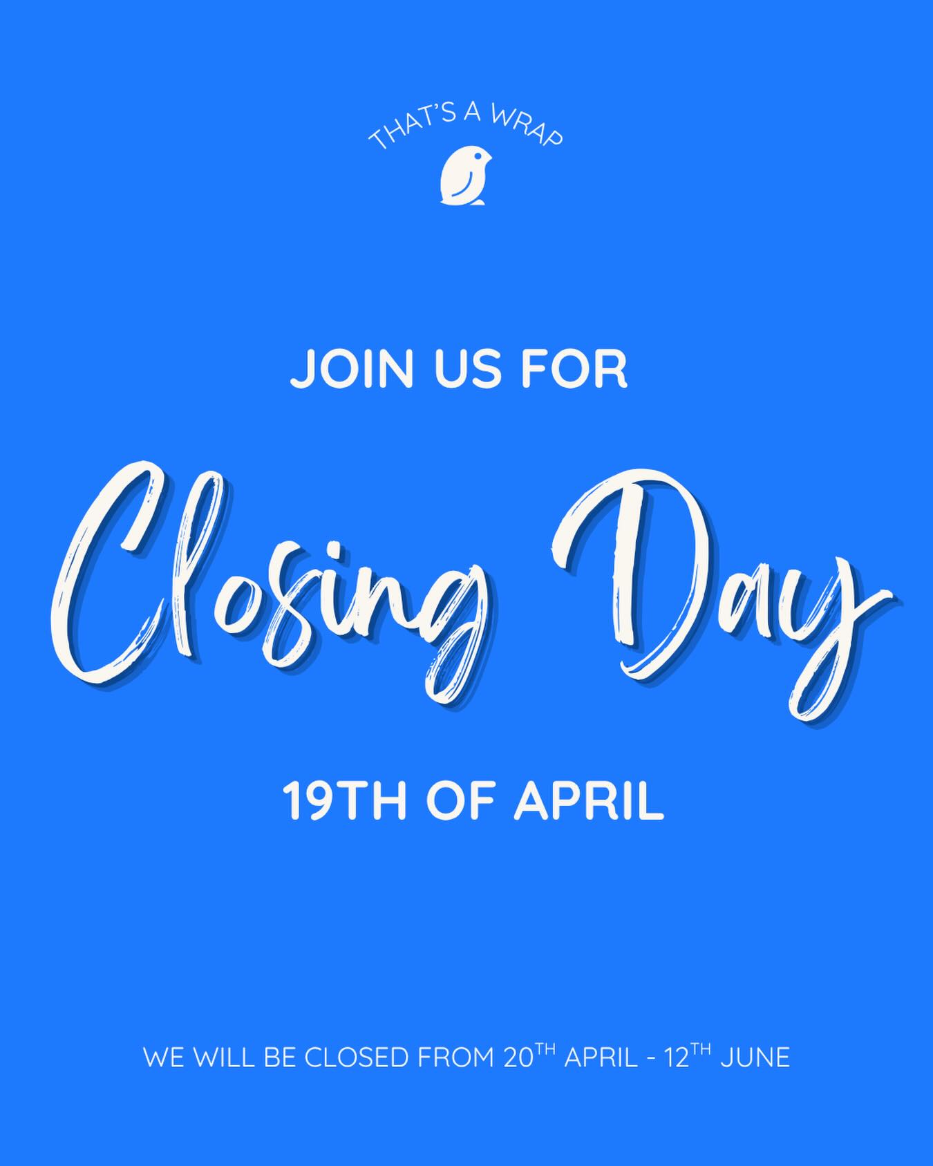 JOIN US TOMORROW FOR OUR CLOSING DAY!
TOSS THE BOSS DEALS!