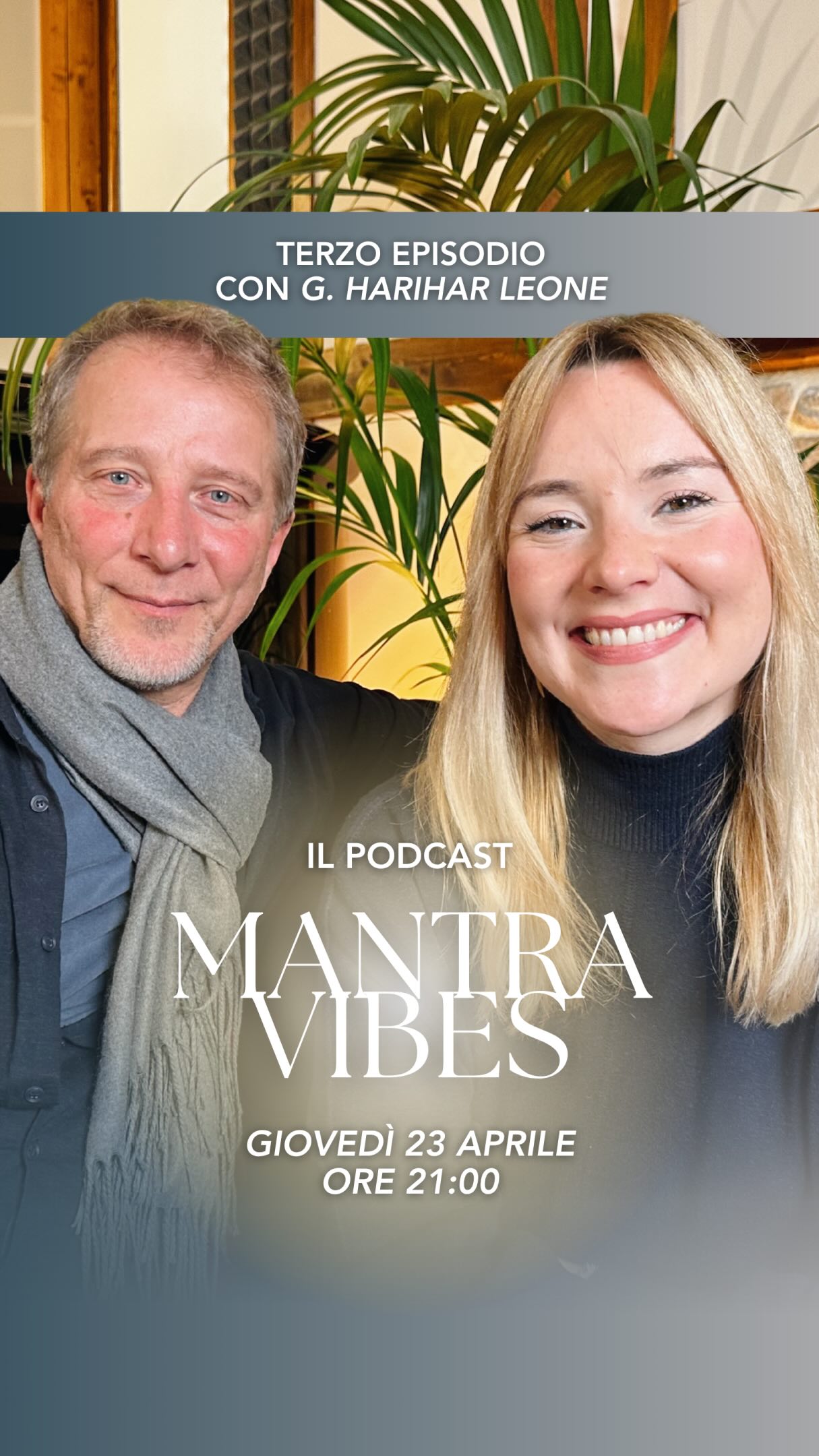 Ti aspetto questa sera, giovedì 23 aprile alle 21:00, su YouTube per il terzo episodio della terza stagione del mio podcast MantraVibes. Non vedo l’ora! ✨
Come preannunciato pochi giorni fa, l’ospite di questo nuovo incontro sarà Gunter Harihar Leone, autore, ricercatore e fondatore del Centro Mauna. La sua vita è stata segnata da un evento straordinario: un Risveglio vissuto a soli diciassette anni, un “oceano di Silenzio” che da allora anima ogni suo passo e ogni sua parola.
È stato un dialogo di una profondità rara, un invito a riscoprire la Verità di chi siamo oltre il tempo e lo spazio 🙏🏻
🎧 Potrai ascoltare l’episodio completo questa sera in première su YouTube e su tutte le piattaforme streaming (Spotify, Apple Podcast e Amazon Music).
🪷 MantraVibes vuole essere uno spazio di crescita personale, risveglio di coscienza e yoga spirituale. Un luogo in cui le saggezze millenarie diventano strumenti concreti per trasformare la nostra vita quotidiana.
Ci vediamo stasera alle 21:00 su YouTube!
Ti aspetto ❤️
#mantravibes #podcast #spiritualità #meditazione #harihar