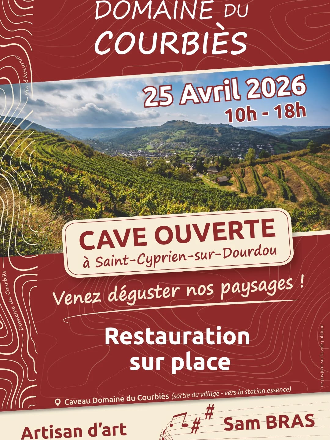 Je serai présente avec mes créations en verre fusionné et mes bijoux, ainsi qu'Anne Laure Al-Terre Poterie :
Dégustation et vente de vins @domaineducourbies , restauration L'Ambass et musique Sam Bras, que demander de plus ?