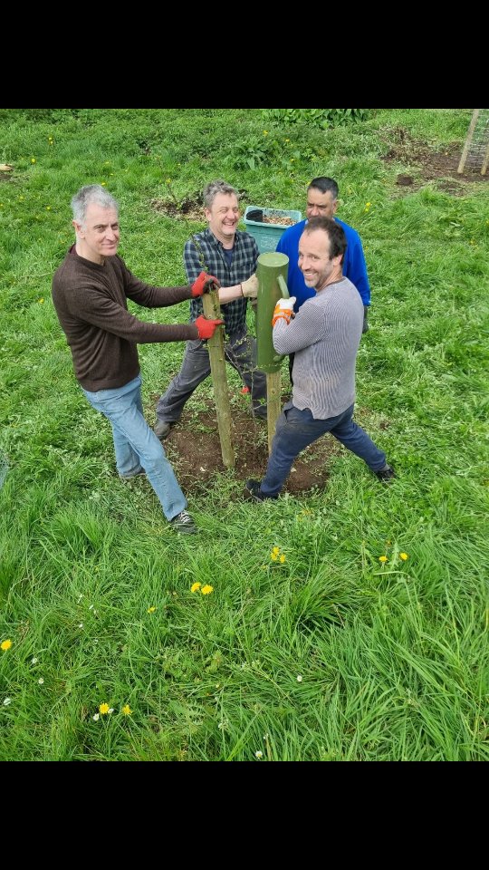 Harvest Green: A New Orchard for Stirchley! 💚
We had a fantastic few hours with @reavalleystirchley today, planting several new fruit trees to create a new #orchard on Harvest Close, off Fordhouse Lane, we have dubbed Harvest Green Orchard, next to the River Rea in #Stirchley.
Our groups and #volunteers came together seamlessly, working as a spectacular amalgamated team and well-oiled machine (thanks to break time coffee and samosas), clearing, digging, planting, post-driving, caging, tying, mulching, and watering the beautiful young trees.
Thank you to everyone who came to lend a hand today, we couldn't have done it without you! 🌳