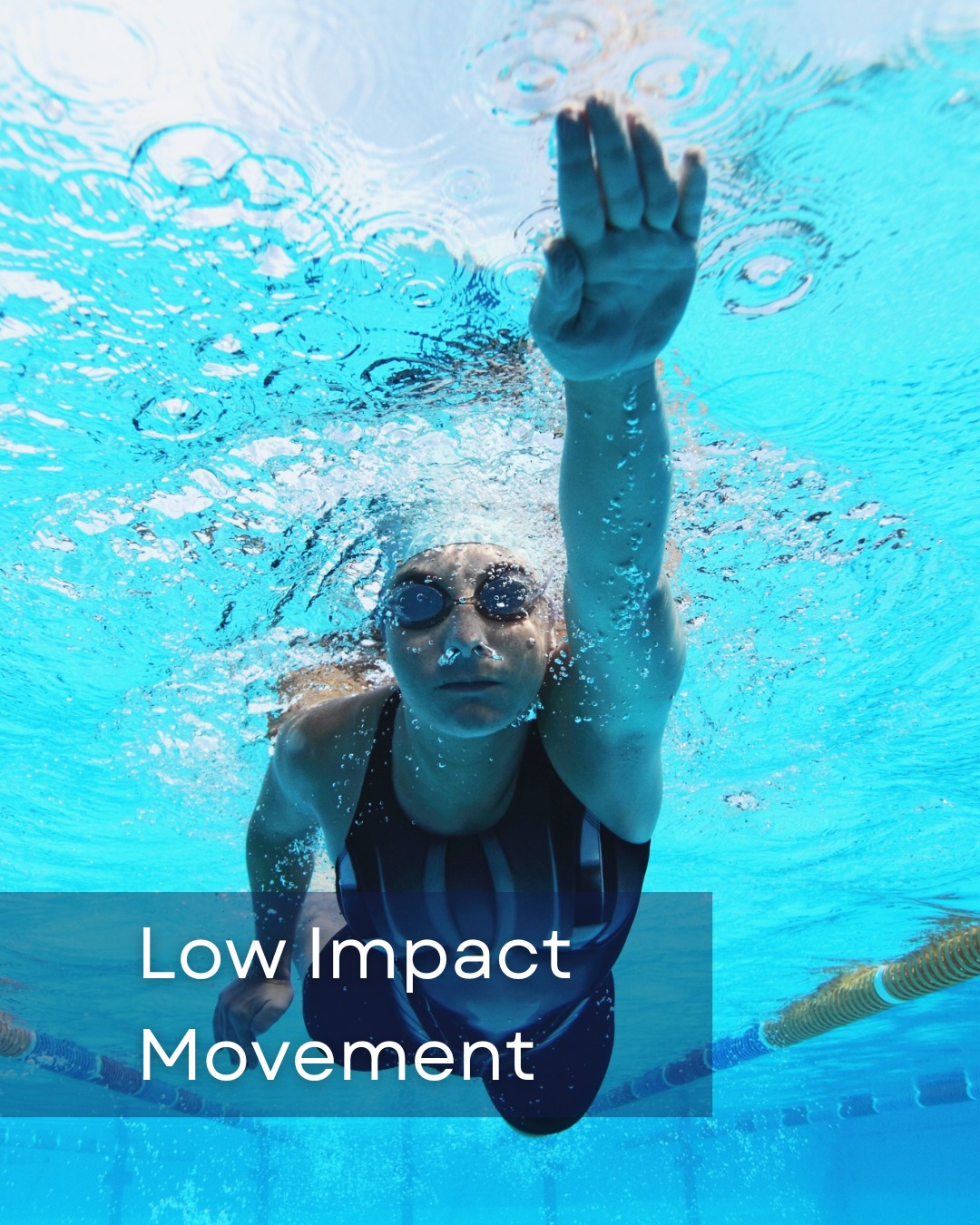 Low-impact movement can be a great way to stay active while placing less stress on the joints.
Activities like swimming or water-based exercise allow your body to move freely while the water supports your weight. This can make movement more comfortable for people experiencing joint discomfort, recovering from injury, or looking for a gentler way to stay active.
Water also provides natural resistance, helping to strengthen muscles while improving mobility and overall movement.
Low-impact activities can play an important role in maintaining strength, flexibility, and long-term joint health.