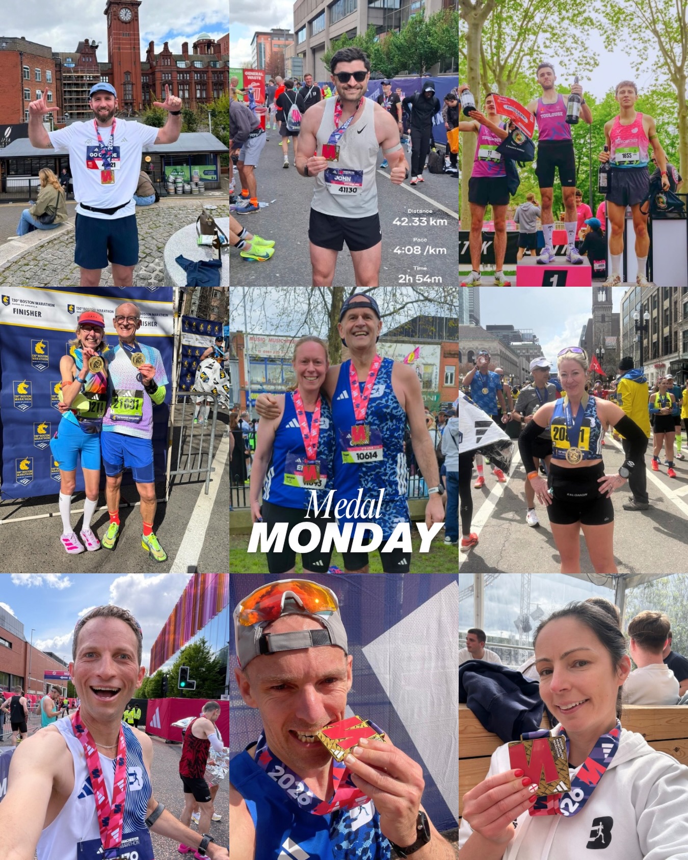 💙 BEST ATHLETICS WEEKEND ROUND UP 💙
Huge weekend for the team with performances across the world from majors to trails 👏🏽
🇬🇧 Manchester Marathon
Sam Mathie – 2:58:14
Adam Bailey – 4:38:34
Peter Mukono – 4:34:31
Will Royle – 3:04:54
Amelia Hendon – 4:20:25
Vincenzo Opeka – 2:49:13
John Daly – 2:54:53
James Dunmore – 3:06:14
Alex Vass – 3:08:42
Anne Boden – 3:08:57
Matthew Naisbit – 3:09:30
Joe Entwisle – 3:10:59
Guy Heywood – 3:13:57
Samuel Barratt – 3:21:47
Harriet Atkin – 3:26:02
Stuart Gough – 3:28:14
Fiona Malitsky – 3:34:00
Matthew McQueenie – 3:34:32
Pretum Patel – 3:48:03
Emma Cain – 3:48:28
Gary Ireland – 3:53:08
Anna Parker – 3:57:58
🇺🇸 Boston Marathon
Aidan Dillon – 2:37:12 🔥
Alice Hands
Roy Bacot – 4:12:27
Jaclyn Hung – 5:23
Kate Lamont – 3:27:19
Miguel Reis – 2:58:42
Roger Lewis – 4:05:23
Louise Lewis – 3:36:10
🏙️ Jersey City Marathon
Glenn Omanio – 3:59:19
Sam Biendarra – 3:34
🏔️ Ultra X 50k
Sydney Clement
🌲 Urban Trail (~9.88km)
Matteo Gerlin – 34:38 🥇
🇮🇹 Genova Half Marathon
Somayeh Tosi (pacing)
🏖️ Clifton Beach 10k
Jordan – 37:51 🥇
🌿 Trail Blazer 10k
Amy McKenny – 1:26
🌊 Mountain to Beach 5k & 10k
Brandi Crown – 21:06 / 43:44
🇺🇸 Pleasanton 10k
Ryan Huo – 49:21
From podiums to first finishes, PBs to pacers this is what it’s all about 💙 & it’s LONDON MARATHON week 🤩 Let’s gooooo!
•
•
•
#runclub #pbs #marathons #bestathletics