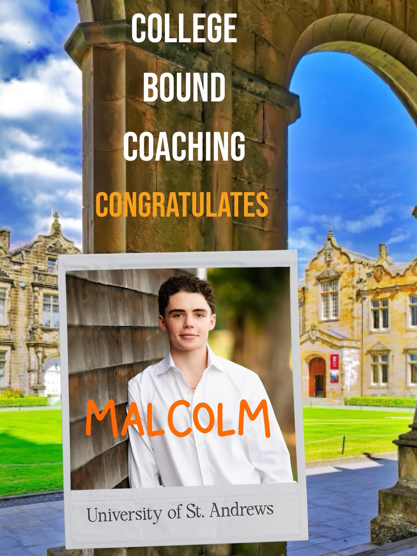 I am incredibly proud of Malcolm. The effort and determination he put into his application to St. Andrew’s was astonishing—and it paid off! Congrats, Malcolm. (FYI—your acceptance literally made me cry tears of joy. And I was in a public space!)