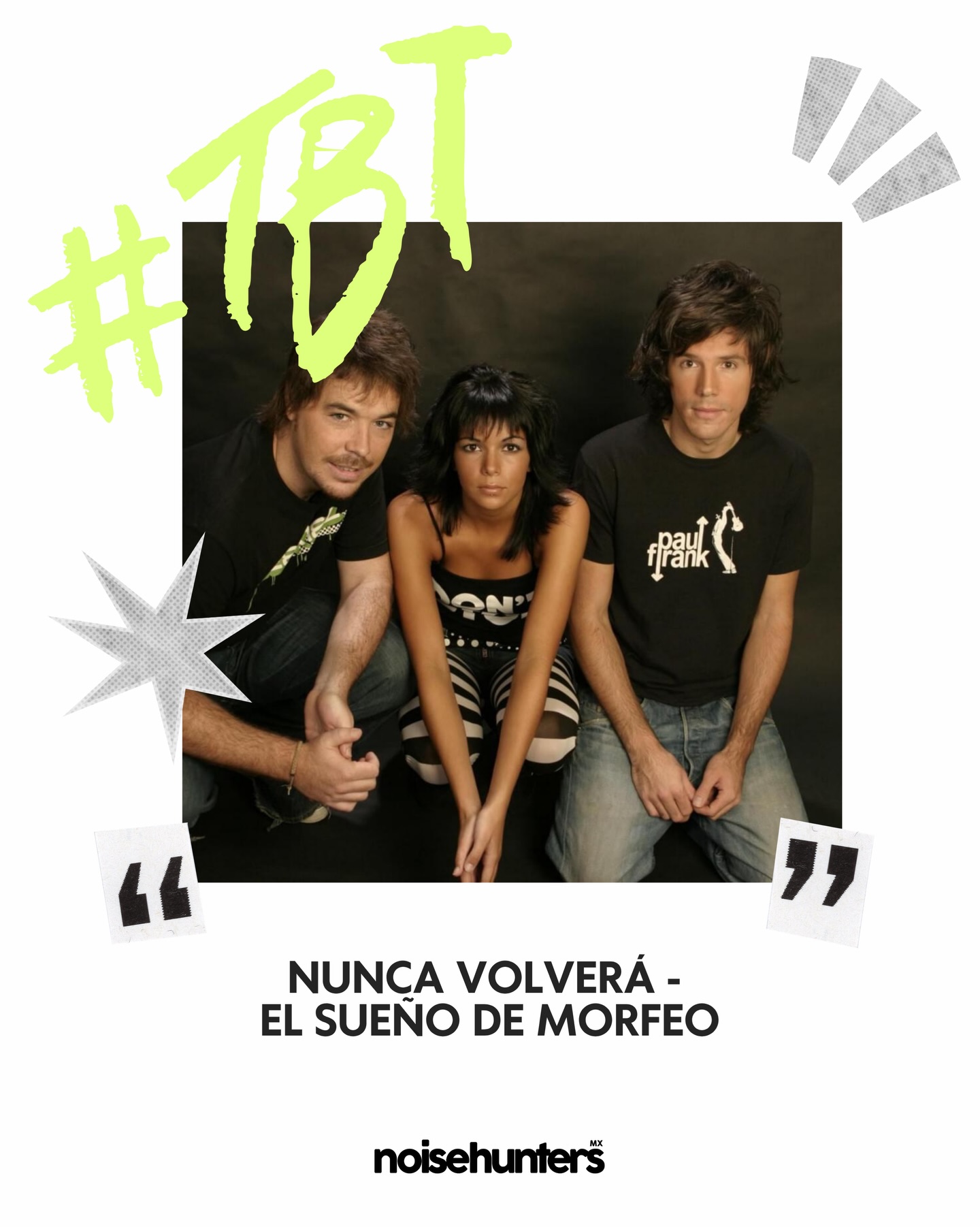 Esta rola es puro recuerdo dosmilero desbloqueado.
“Nunca Volverá” de El Sueño de Morfeo sonaba en todos lados: radio, tele y seguro en más de un corazón medio roto.
Pop ligerito y ese coro que se te quedaba pegado sin pedir permiso… de esas que cantabas aunque no quisieras aceptarlo. 👀
esta rolita sale del álbum El Sueño de Morfeo, lanzado en 2005. Un disco que los puso en el mapa con ese sonido fresco entre pop y folk.
#TBT #Throwback
