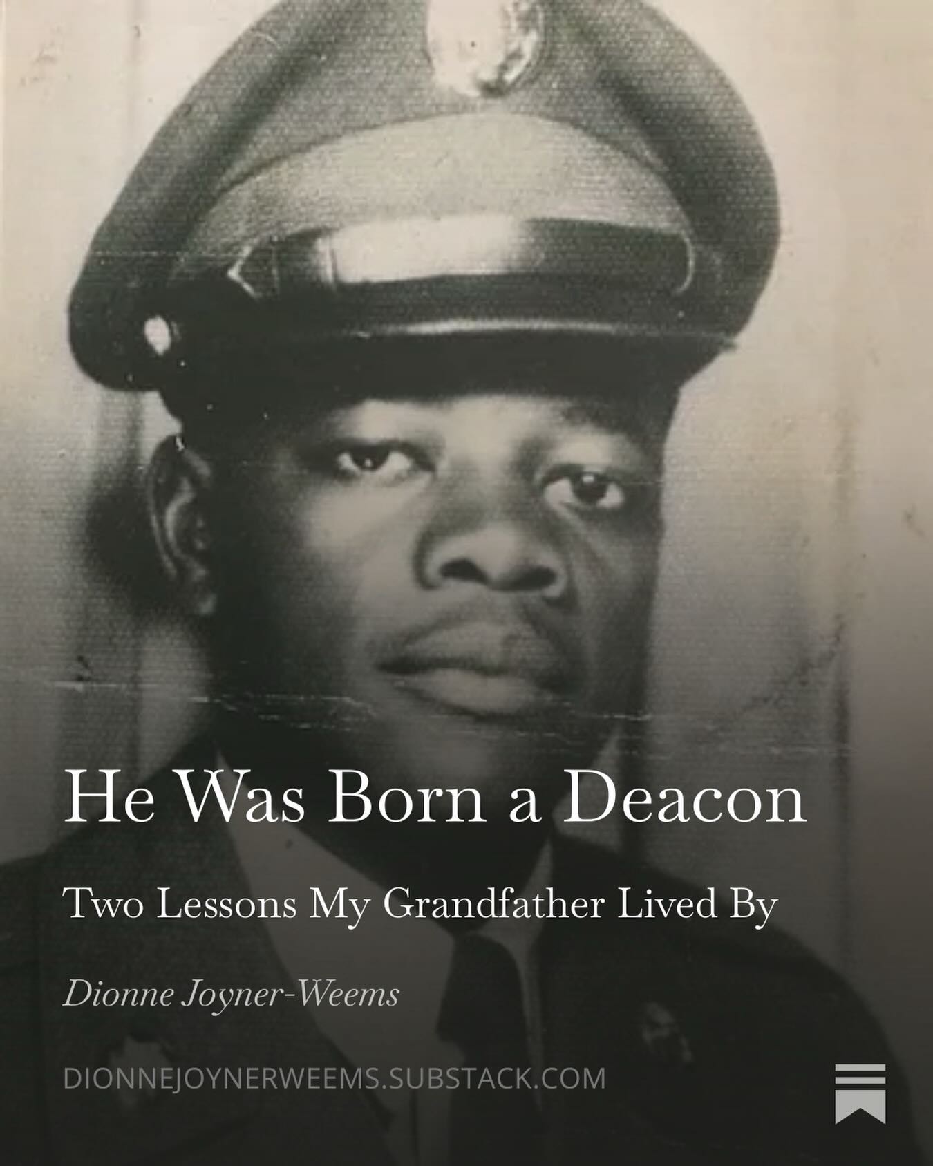 My grandfather would have been 94 today. 🕊️
And if you knew him…you knew he didn’t waste words.
But the ones he gave?
You carried.
There are 2️⃣ lessons he lived by that have followed me into this season of my life…and for them, I won’t complain.
🟧 He Was Born a Deacon
(5-minute read — link in bio)🟧
#dionnejoynerweems