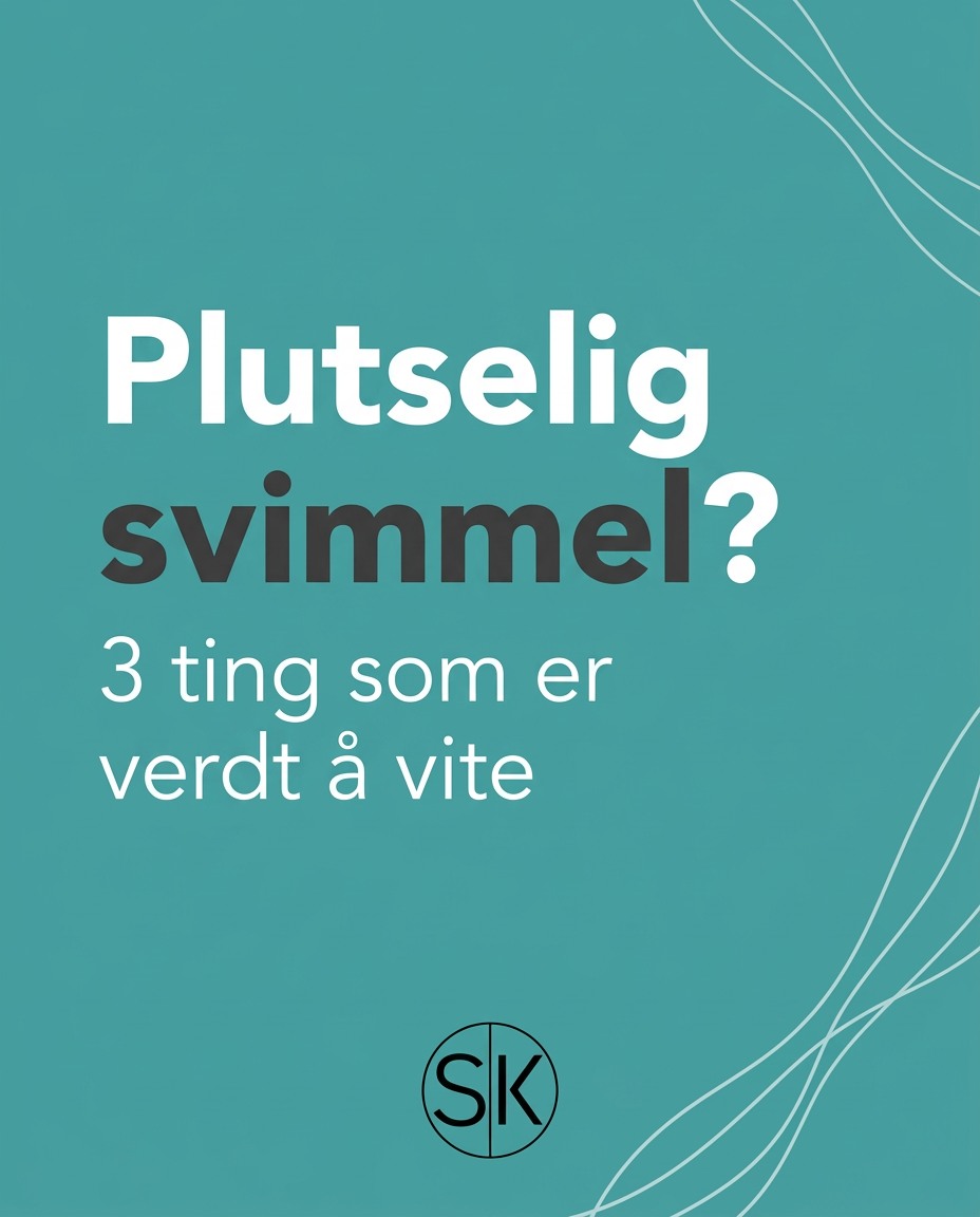Plutselig svimmel når du snur deg i sengen? 😵💫
Det trenger ikke bety noe alvorlig. Men øynene dine kan faktisk avsløre årsaken.
Her er 3 ting du bør vite om svimmelhet 👇
1️⃣ Svimmelhet starter ofte i det indre øret
Små krystaller kan løsne og forstyrre balansen din. Helt ufarlig, men veldig ubehagelig.
2️⃣ Øynene dine forteller mye
Med spesialbriller kan vi se øyebevegelsene dine. De avslører ofte hva som skjer i balansesystemet.
3️⃣ De fleste tilfeller kan behandles
Ønsker du hjelp eller en vurdering, ta kontakt 🤝
