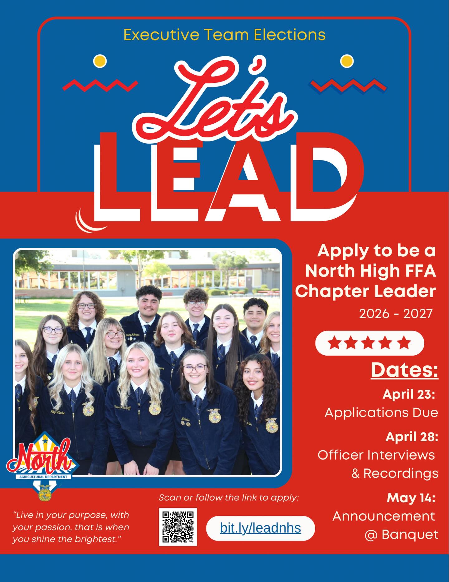 Executive Team Elections are here and we’re looking for leaders ready to step up, serve others, and make an impact. If you’re ready to grow, lead, and represent something bigger than yourself… this is it.
📅 Applications Due: April 23
🎤 Interviews & Recordings: April 28
🏆 Announcement: May 14 @ Banquet
Apply now → bit.ly/leadnhs
Lead with purpose. Serve with passion. Radiate excellence.