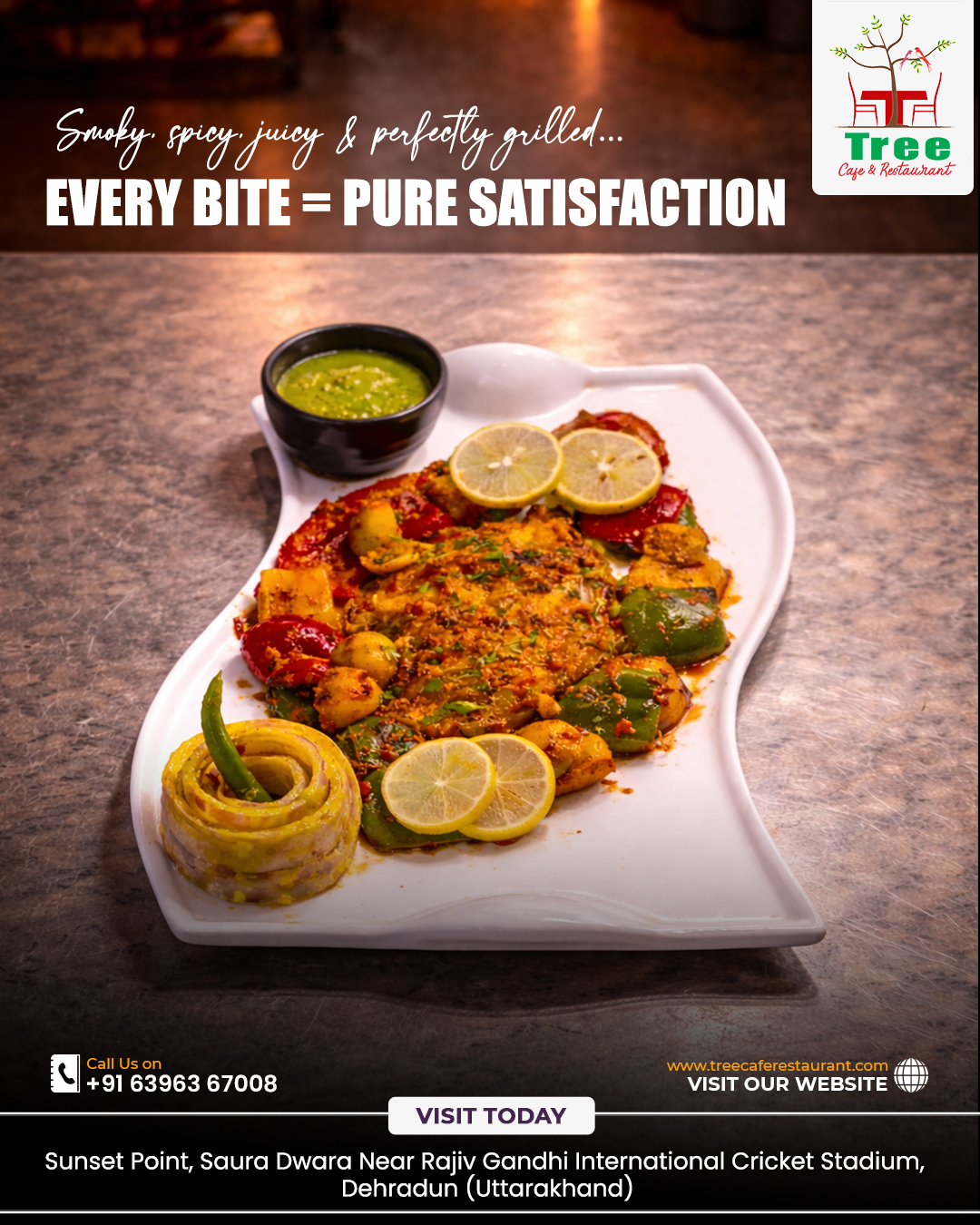Smoky, spicy, juicy every bite crafted to satisfy your cravings 🍽️🔥
Indulge in flavors that hit your soul only at Tree Cafe & Restaurant.
Because great food isn’t just eaten it’s experienced 😍
#treecafe #dehraduneats #foodlovers #grilleddelights #foodieheaven #tasteofdehradun #spicyfood #foodcravings