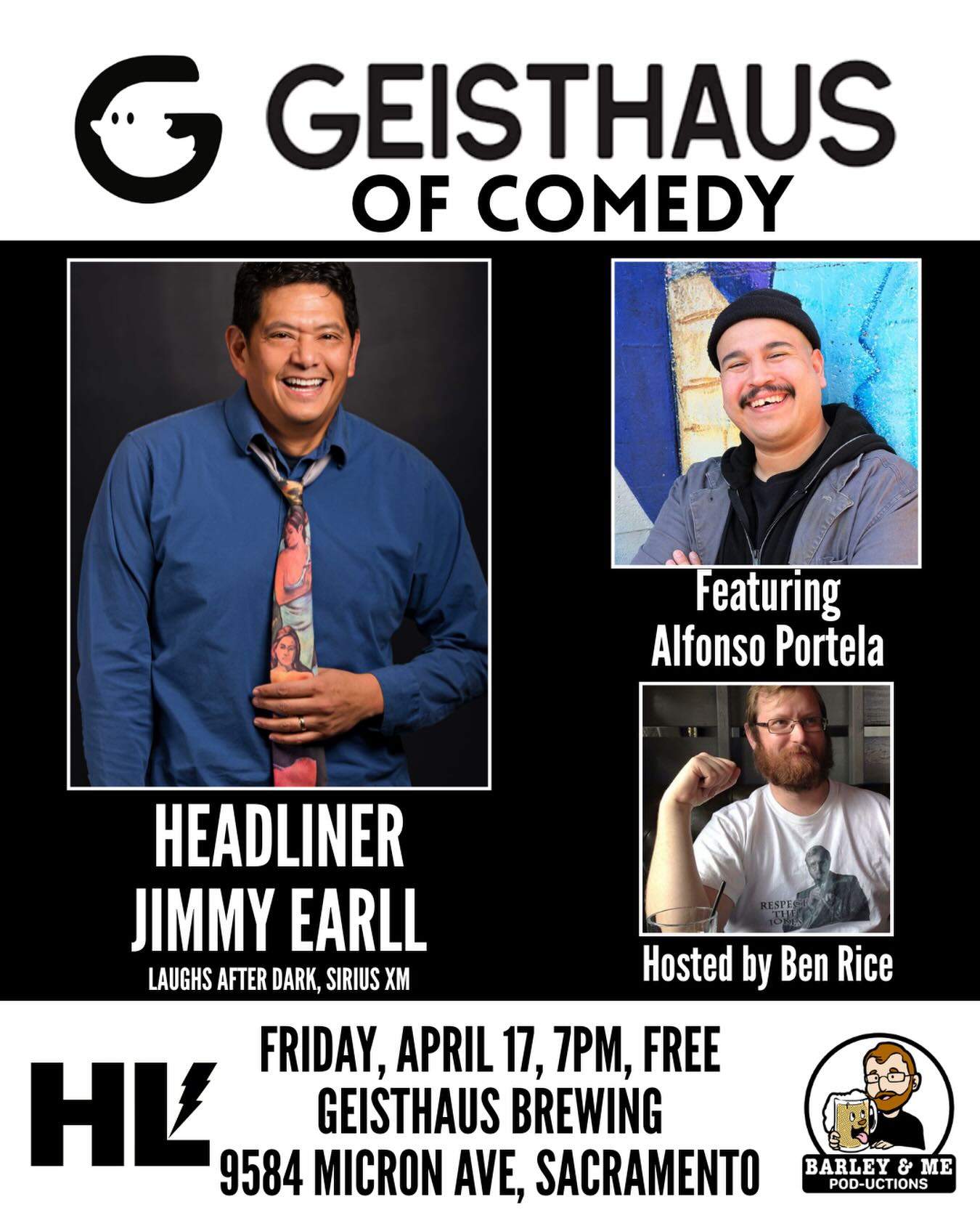 Comedy Night is back! Come join us this Friday at 7pm for night full of laughs and lager. A @hyperliveevents and @barleyandmepod production hosted by Ben Rice, featuring Alfonso Portela @fonsitocaballito , and headliner Jimmy Earll @jimmyearll . Come by and get your food from @sweetmother101 and get a good seat before the show!
