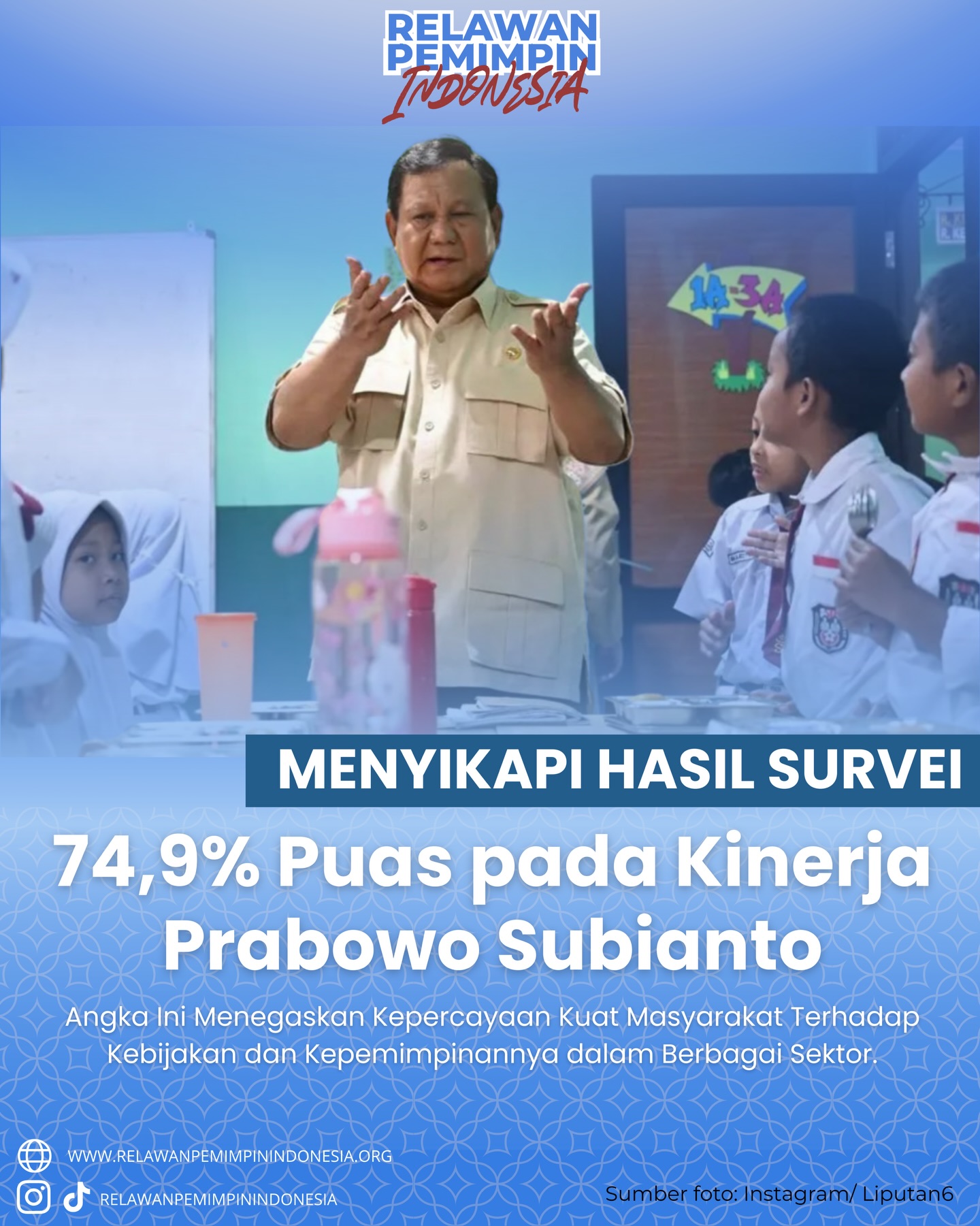 Berdasarkan rilis survei Poltracking Indonesia (periode pengambilan data 2-8 Maret 2026), 74,9% publik menyatakan puas dengan kinerja pemerintah saat ini. Ini adalah wujud apresiasi nyata sekaligus pijakan optimisme kita ke depan. 📈🇮🇩
Tapi mari sikapi data ini sebagai kompas, bukan garis finis. Kepercayaan publik yang tinggi adalah bahan bakar, sementara sisa persentase ketidakpuasan adalah "lampu peringatan" agar quality control kebijakan tetap berjalan. Mendukung kemajuan bangsa berarti menjaga agar keberhasilan di atas kertas selaras dengan realitas di masyarakat.
Mari berhenti meributkan angka dan mulai fokus pada langkah nyata. Bagaimana membawa capaian 74,9% ini menjadi 100% nyata untuk seluruh rakyat?
Punya pandangan tentang langkah apa yang harus dievaluasi ke depan? Drop pendapatmu di bawah! 💬👇
#KinerjaPemerintah #KebijakanPublik #SuaraRakyat #KawalPemerintah #PemudaKritis