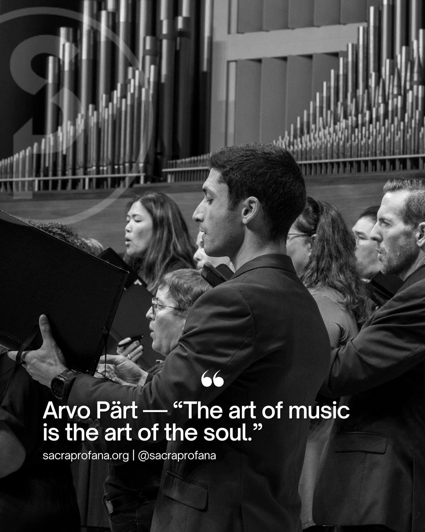 “The art of music is the art of the soul.” — Arvo Pärt
Every note we sing carries a story, a memory, a piece of who we are. Grateful to share music that connects hearts, voices, and souls.
#SacraProfana #ChoralMusic #ArvoPart #Choir #SacredMusic ContemporaryChoral