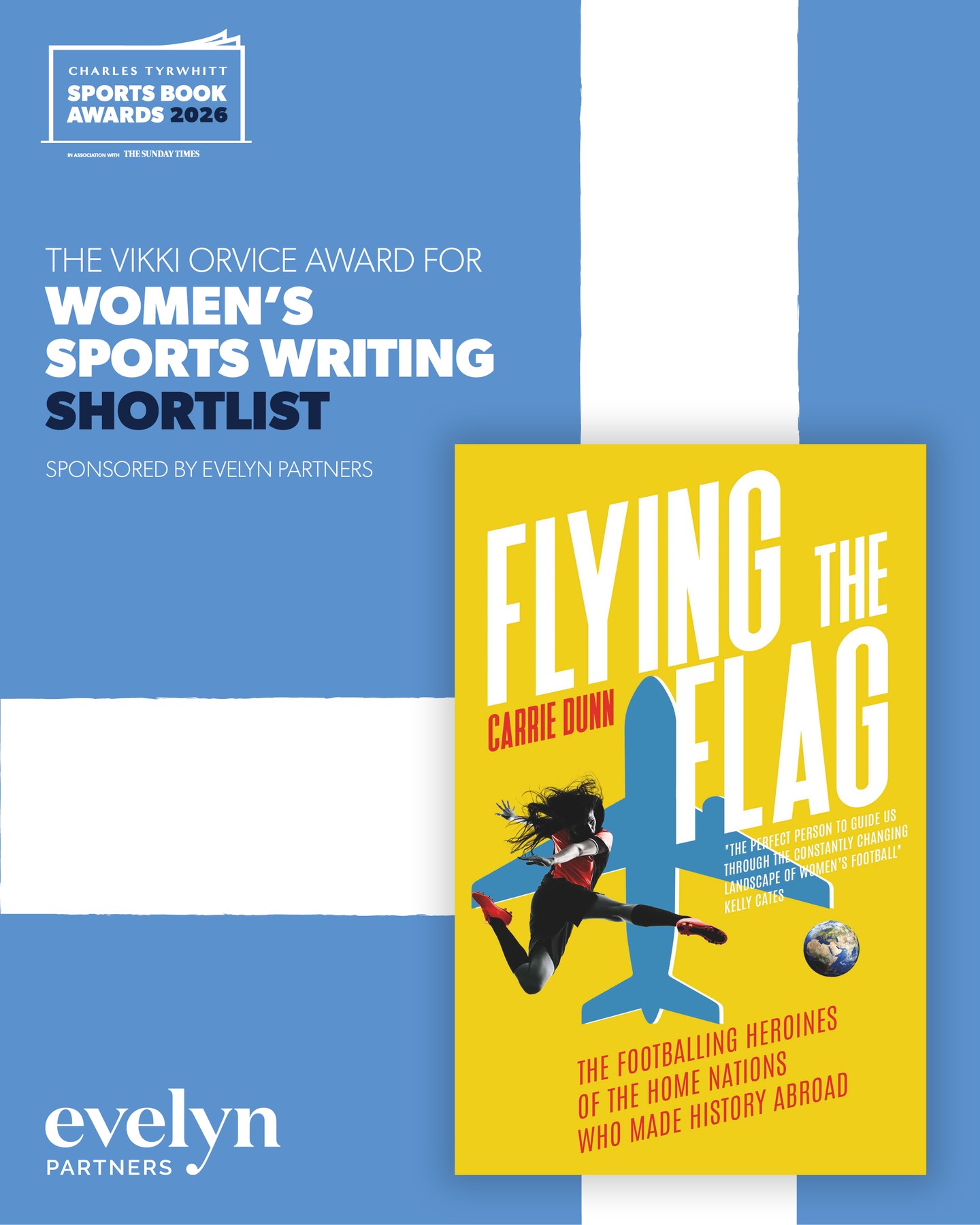 Exciting news! Carrie Dunn's Flying the Flag has been shortlisted for the Vikki Orvice Award for Women's Sports Writing ⚽🏆
@sportsbookawards #CTSBA25 #ReadingForSport #CarrieDunn #FlyingTheFlag #WomensFootball #Lionesses