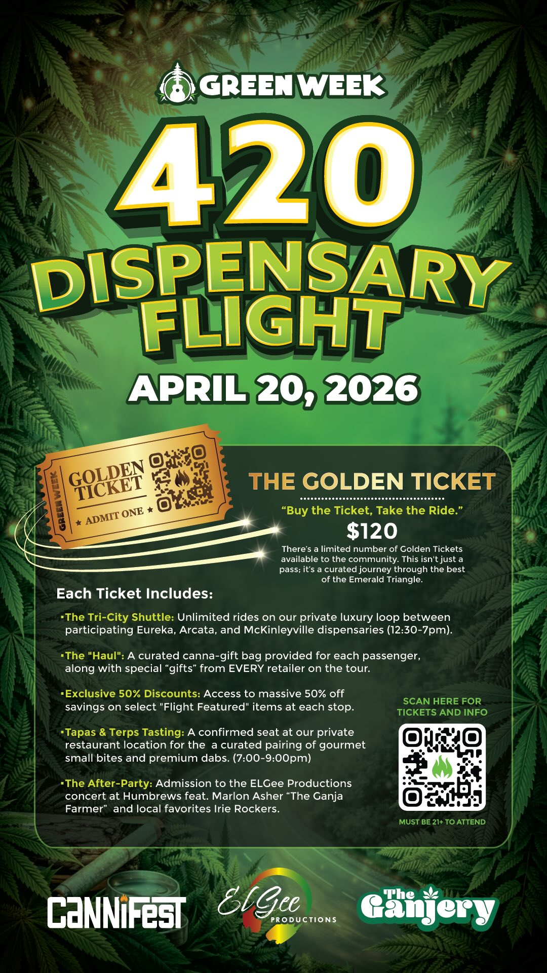 Buy the Ticket, Take the Ride! 🎫 It’s an all-access, curated journey between top dispensaries! Enjoy exclusive hookups, a premium gift haul, a private Tapas & Terps tasting experience, and cap off the night with an unforgettable after-party. Get yours now! 🗣️LINK🗣️IN🗣️BIO!!!💚💨