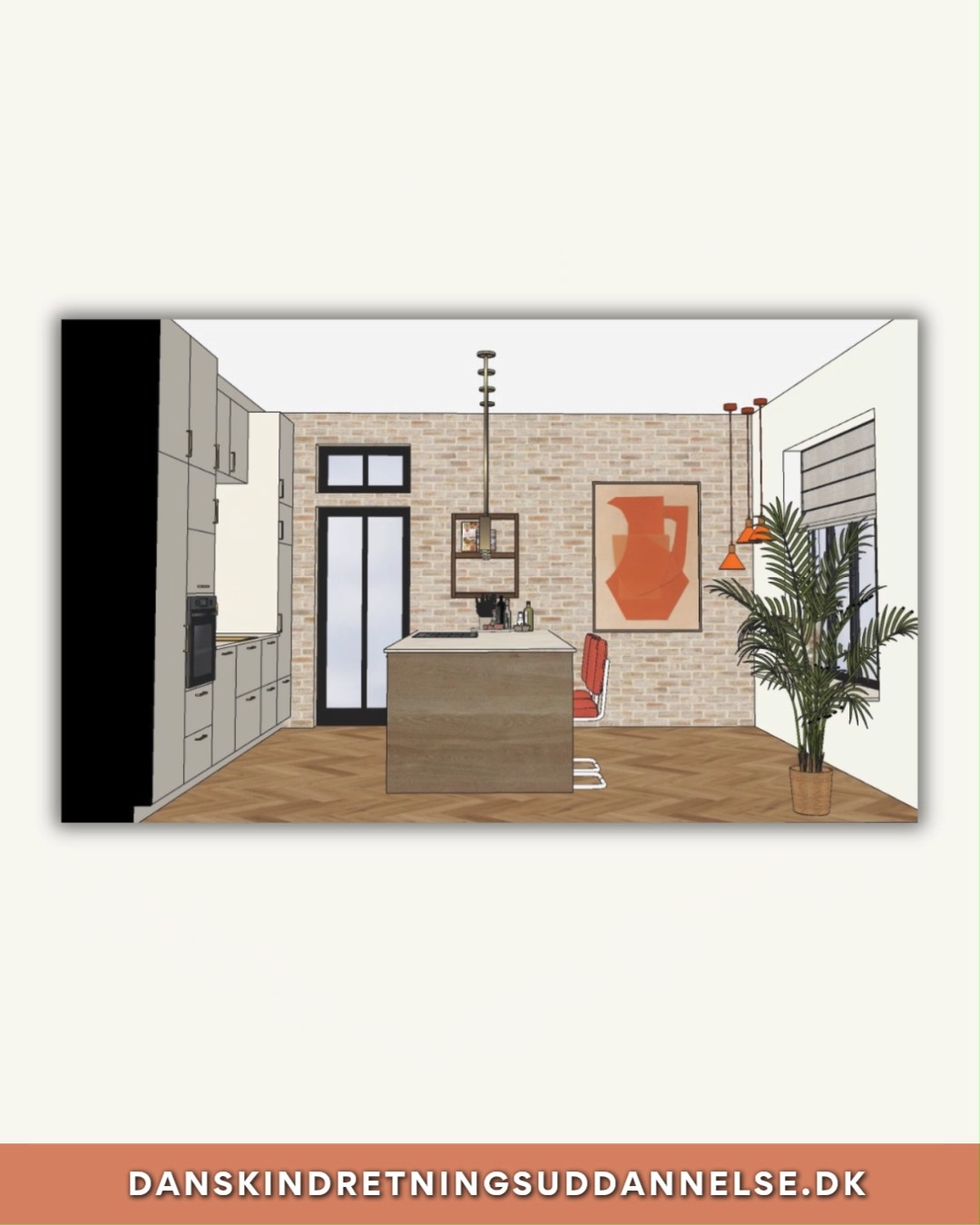 ✨ Køkkenmodul – Moderne Retro ✨
Se lige dette smukke designoplæg fra vores dygtige elev Heidi 🤎
Her er der arbejdet med stilen moderne retro – en perfekt balance mellem varme, nostalgiske referencer og et nutidigt, stilrent udtryk. De bløde former, de nøje udvalgte materialer og den harmoniske farvepalette skaber et køkken, der både føles personligt og gennemført.
I oplægget har Heidi formået at:
– Kombinere retro vibes med moderne funktionalitet
– Skabe en rød tråd gennem materialer og farver
– Tænke både æstetik og brugervenlighed ind fra start
Det er præcis dét, vi arbejder med på Dansk Indretningsuddannelse – at kunne omsætte idé til et helstøbt design, hvor intet er tilfældigt.
Drømmer du også om at kunne skabe den slags rum? ✨
#danskindretningsuddannelse #køkkendesign #moderneretro #indretningsarkitekt #moodboard #designoplæg #scandistyle