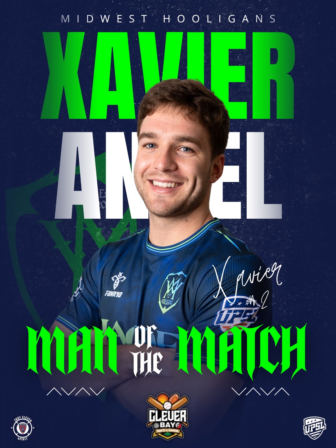 The results are in…
🏆 Man of the Match: Xavier Angel
🗳️ Yepple Voted MOM: Drake Dickens
Sponsored by @cleverbaysportsandgaming
#MidwestHooligans #UPSL #manofthematch #fanvoted #results
