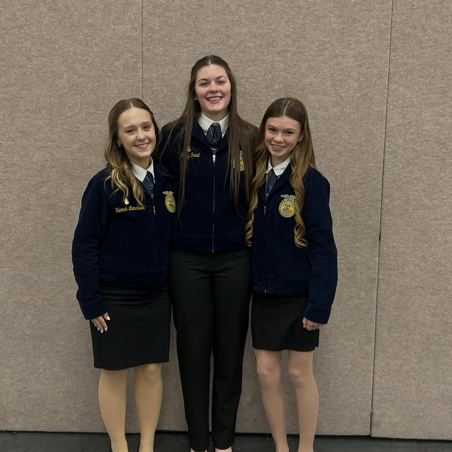 Good luck to our State Speaking Contest Finalists today! Hannah is competing in Extemporaneous, Cambria is competing in Creed and Haley is competing in Employment Skills! Way to shine!
