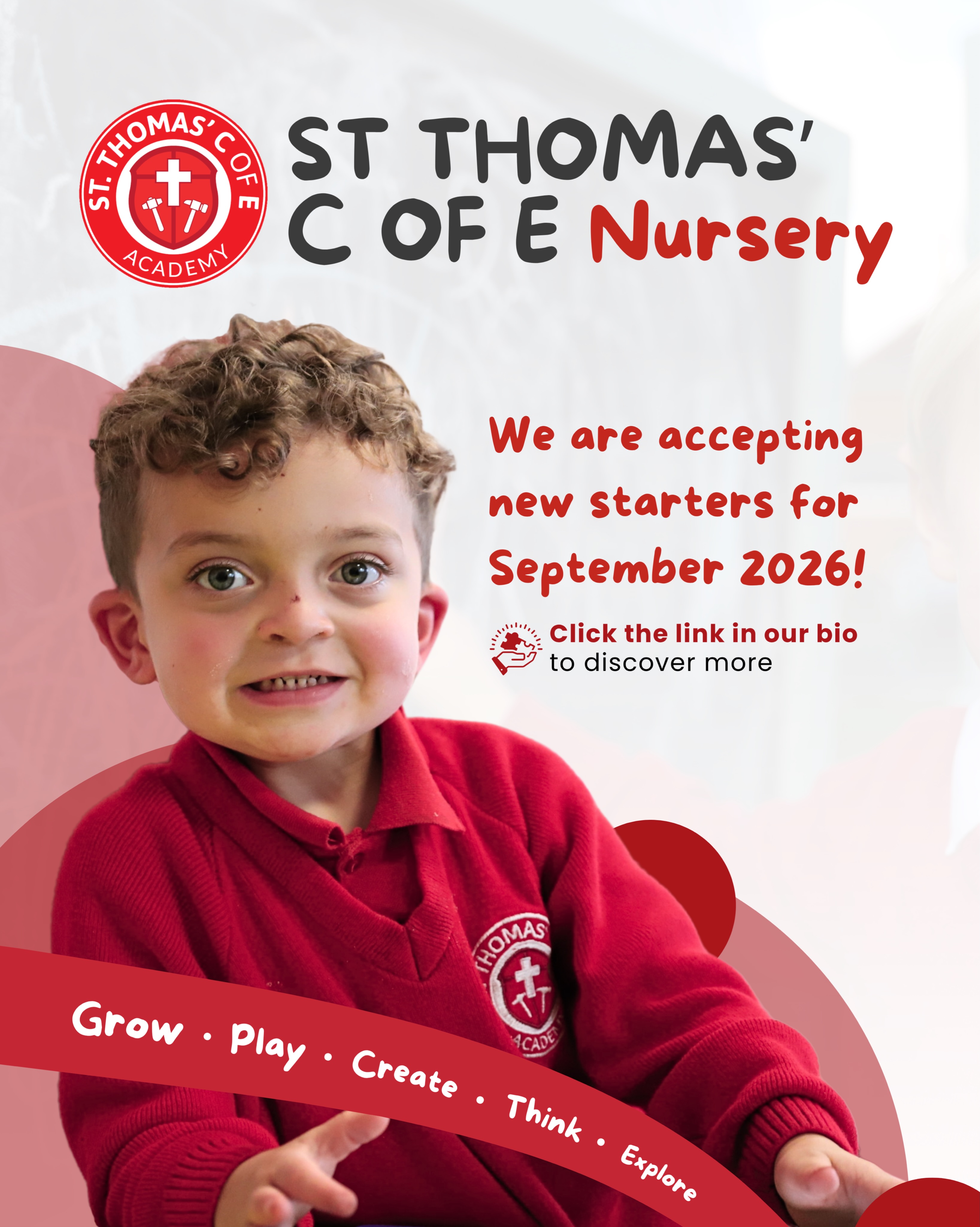 Nursery admissions are now open for September 2026!
We’re excited to welcome new starters into our warm and nurturing nursery, where curiosity is encouraged, friendships blossom and every child is supported to grow and thrive 🌳
Secure your child’s place today!
🔗Visit our website for more information
📞Or call the school office
#NurseryAdmissions #EarlyYears #Childcare #September2026 #LearningThroughPlay