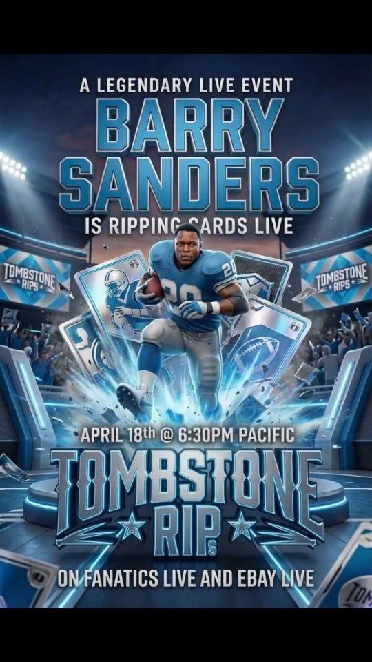 BARRY SANDERS in studio ripping 2025 Topps Chrome Football! Random Autograph giveaways, NFL Helmet unwrapped! Join the breaks on #fanaticslive & #ebaylive #barrysanders 630 PM Saturday April 18th. Meet the legend and chase his autograph with him!