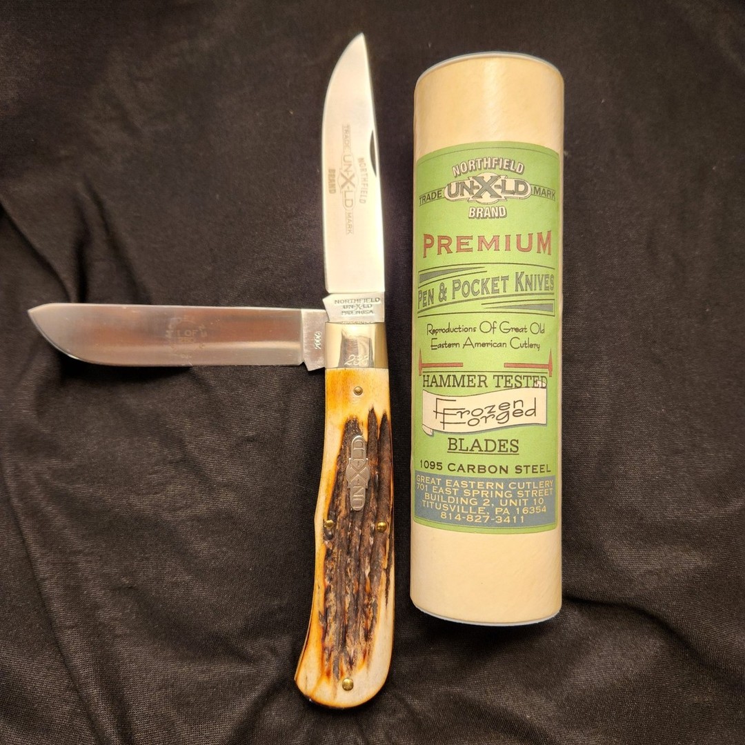 Auction ends soon! Get it before it's too late! Great Eastern Cutlery 2006 Burnt Stag Pioneer Knife #238/250! Classic stag handle, 2 carbon steel blades, and timeless slipjoint design. A true collector's gem from the USA! 🗡️🇺🇸 #Pocketknife #GEC #CollectibleKnife #BurntStag #KnifeLovers #NORTHFIELDUNXLD #GreatEasternCutlery
https://ebay.us/m/W4f3z2